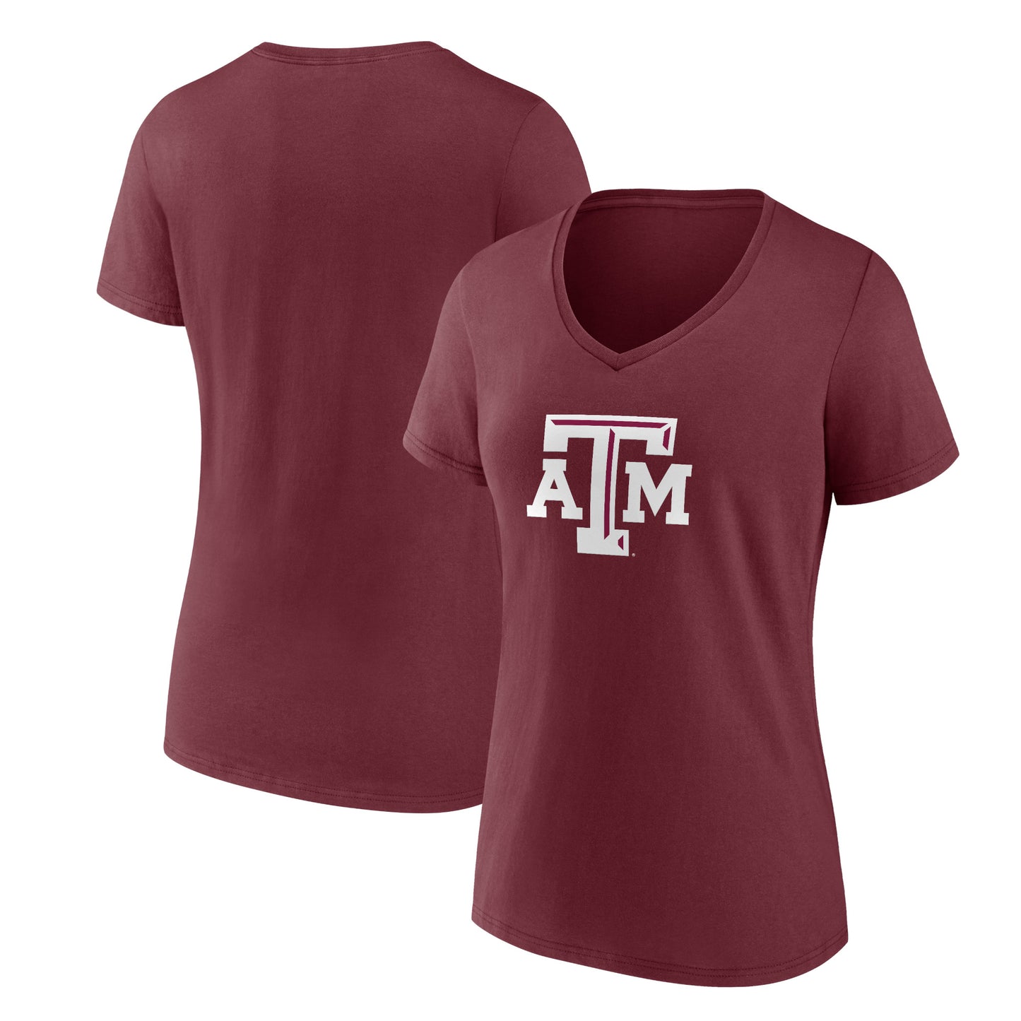 Women's Fanatics Maroon Texas A&M Aggies Evergreen Logo V-Neck T-Shirt