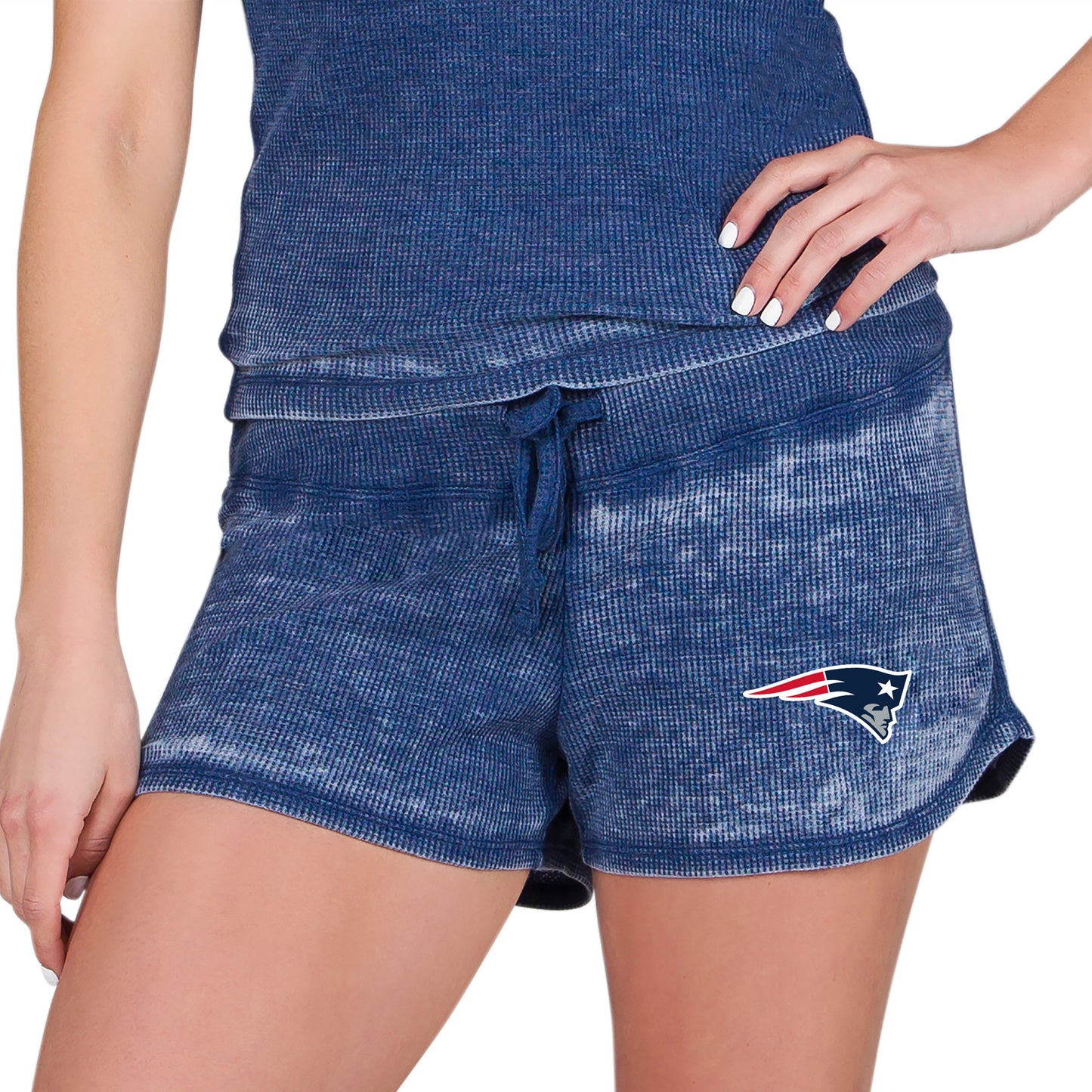 Women's Concepts Sport Navy New England Patriots Resurgence Waffle Knit Shorts
