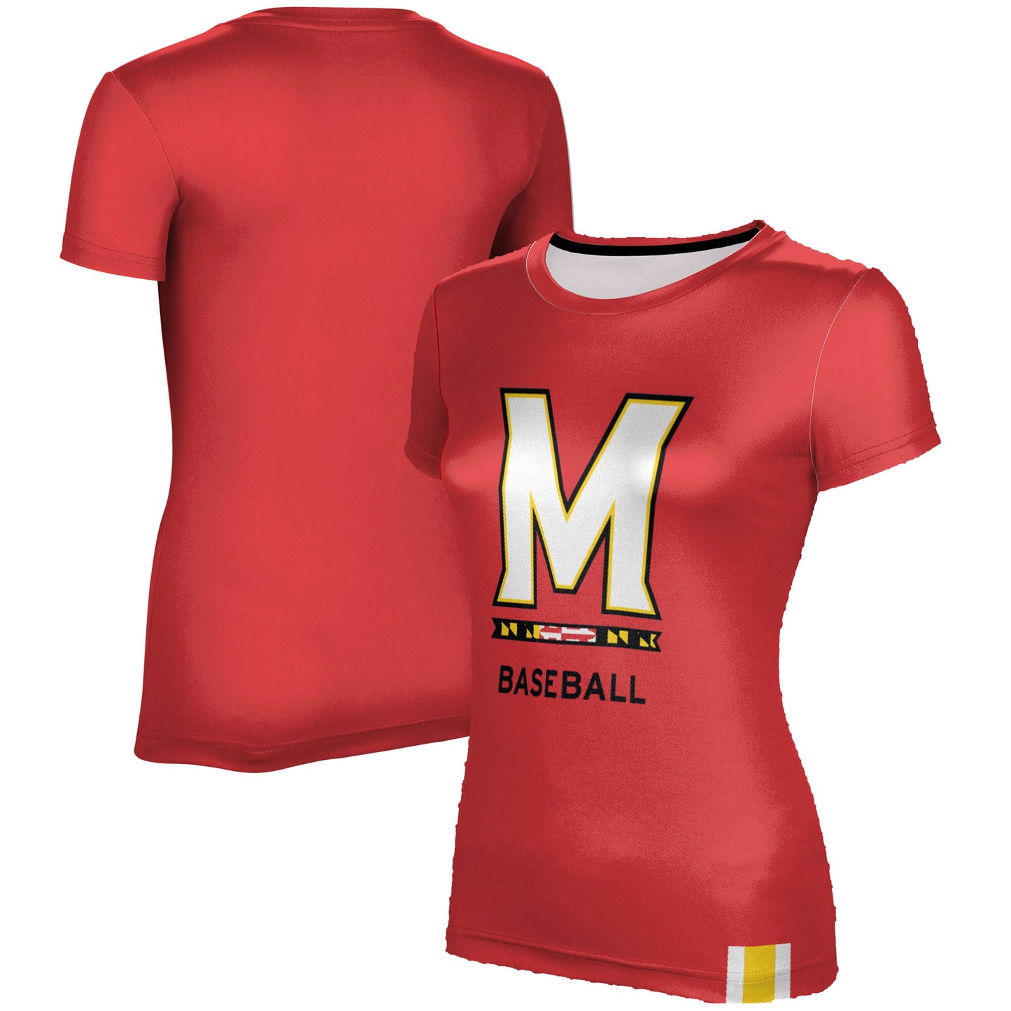 Women's ProSphere Red Maryland Terrapins Baseball Logo T-Shirt