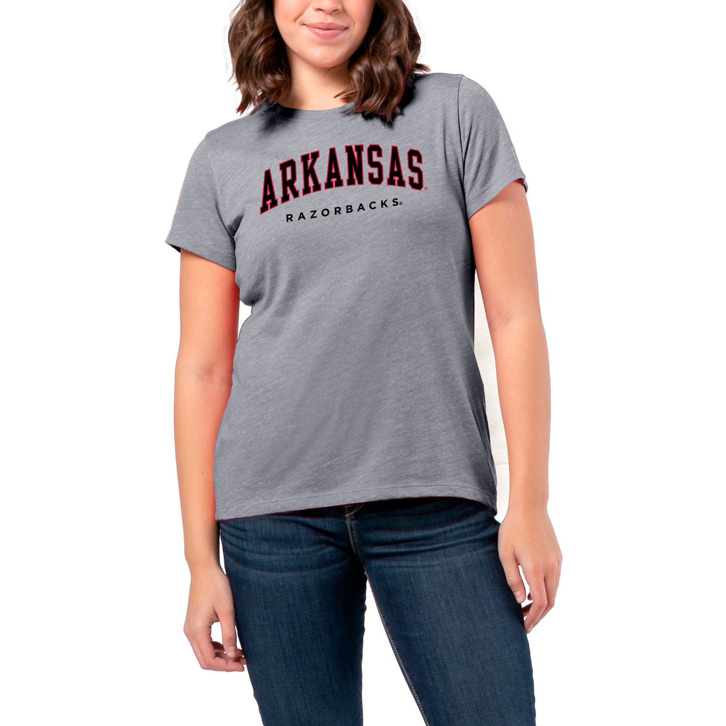 Women's League Collegiate Wear Heather Gray Arkansas Razorbacks Intramural Classic Tri-Blend T-Shirt