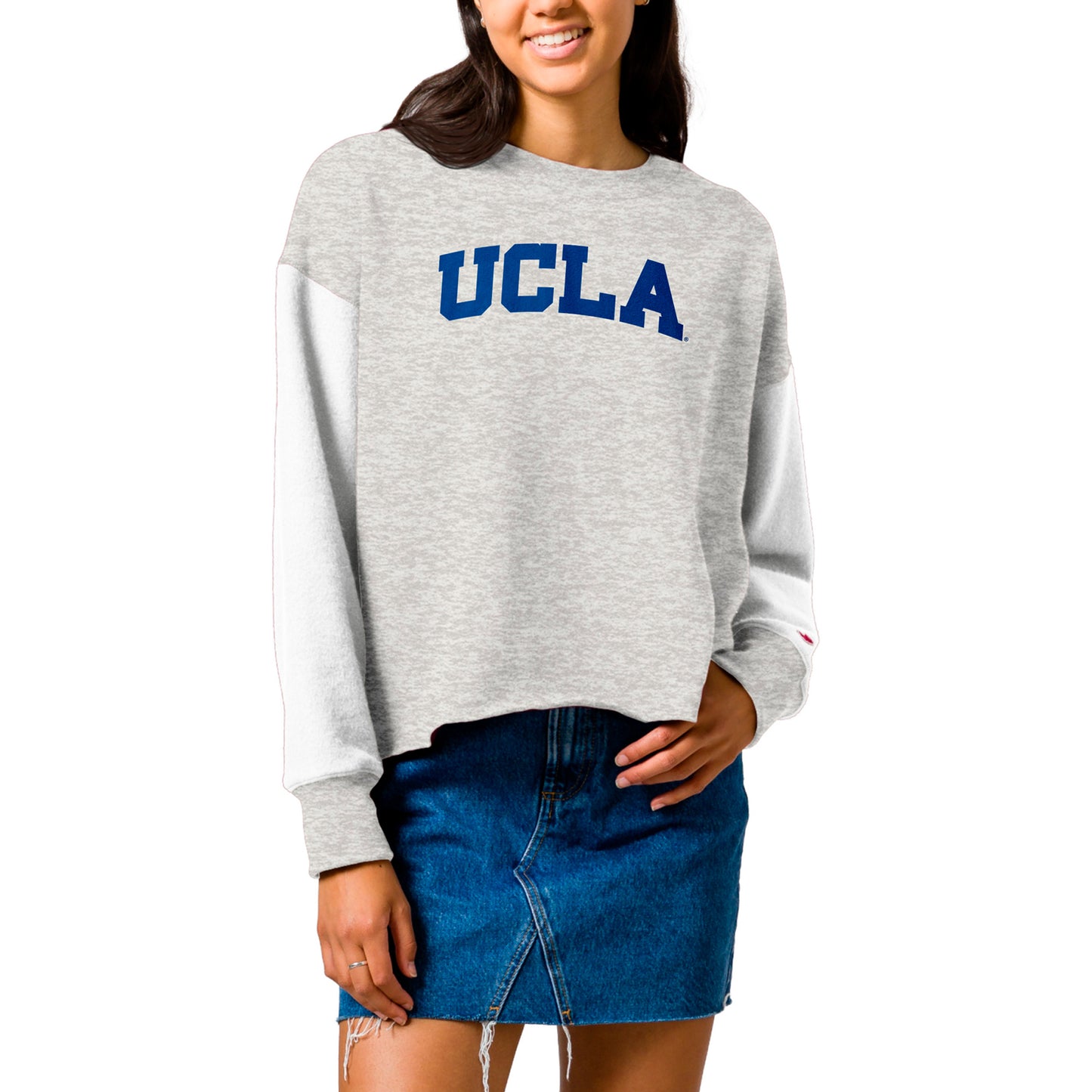 Women's League Collegiate Wear Gray UCLA Bruins Reverse Fleece Cropped Pullover Sweatshirt
