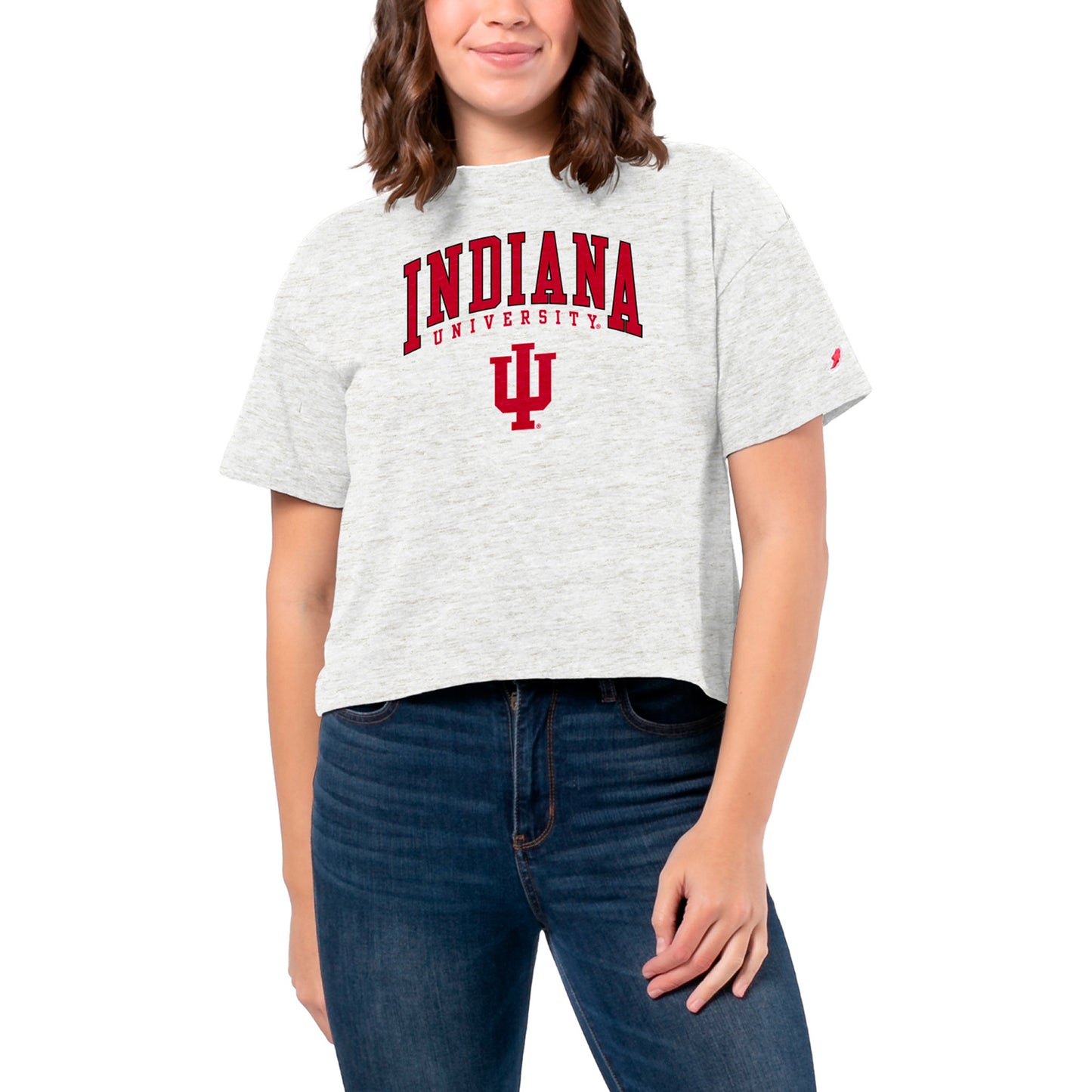 Women's League Collegiate Wear White Indiana Hoosiers Intramural Midi Tri-Blend T-Shirt