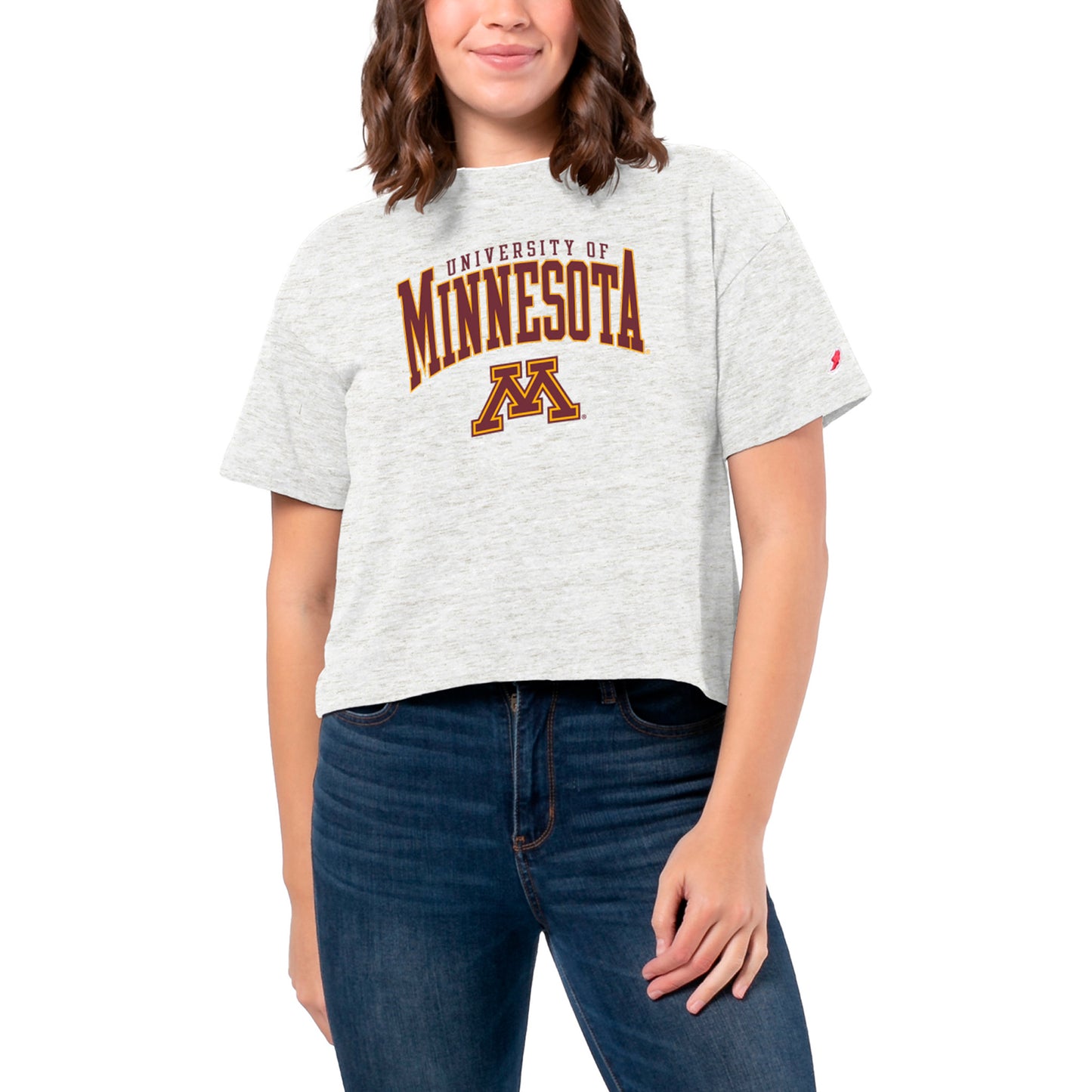 Women's League Collegiate Wear White Minnesota Golden Gophers Intramural Midi Tri-Blend T-Shirt
