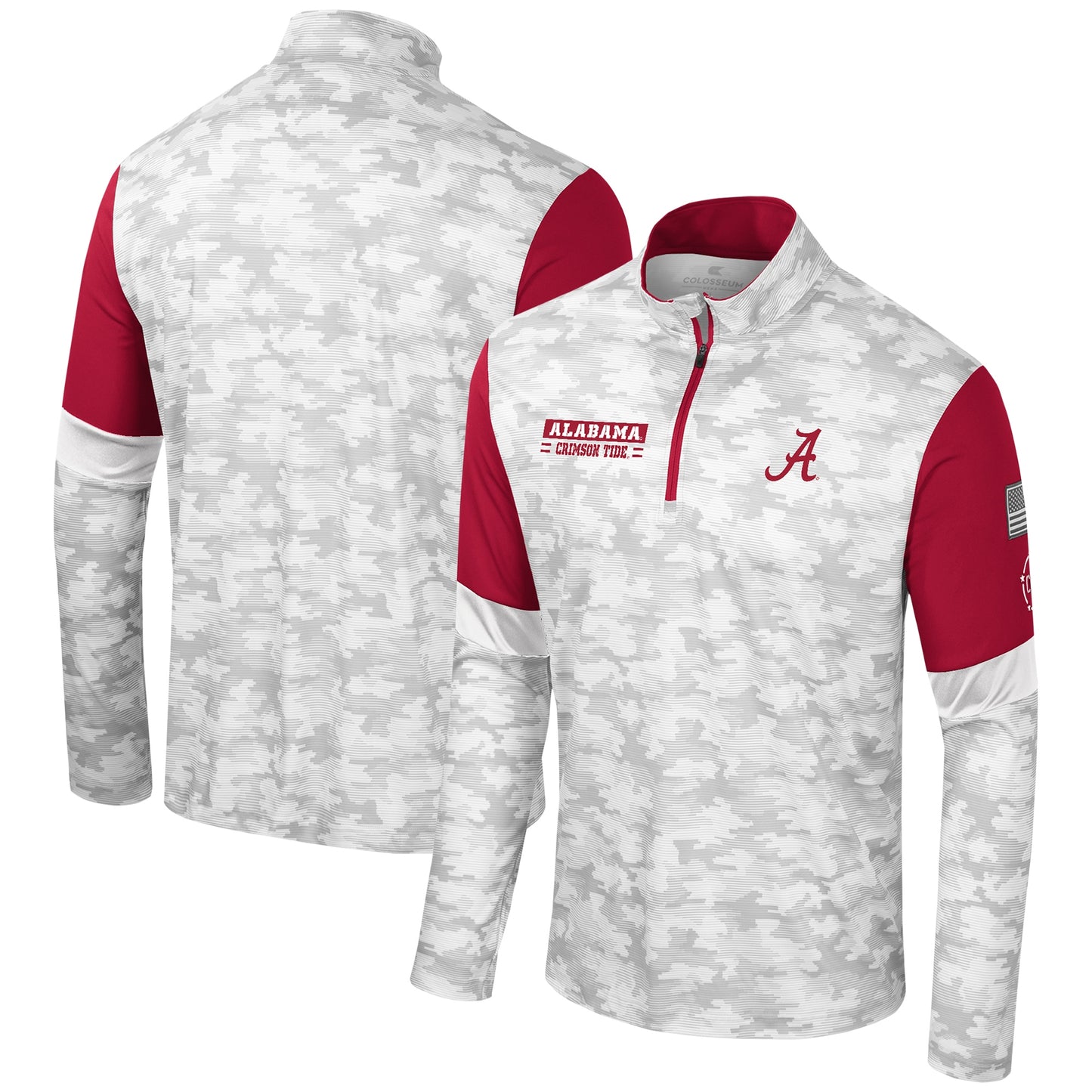 Men's Colosseum Camo Alabama Crimson Tide OHT Military Appreciation Tomahawk Quarter-Zip Windshirt