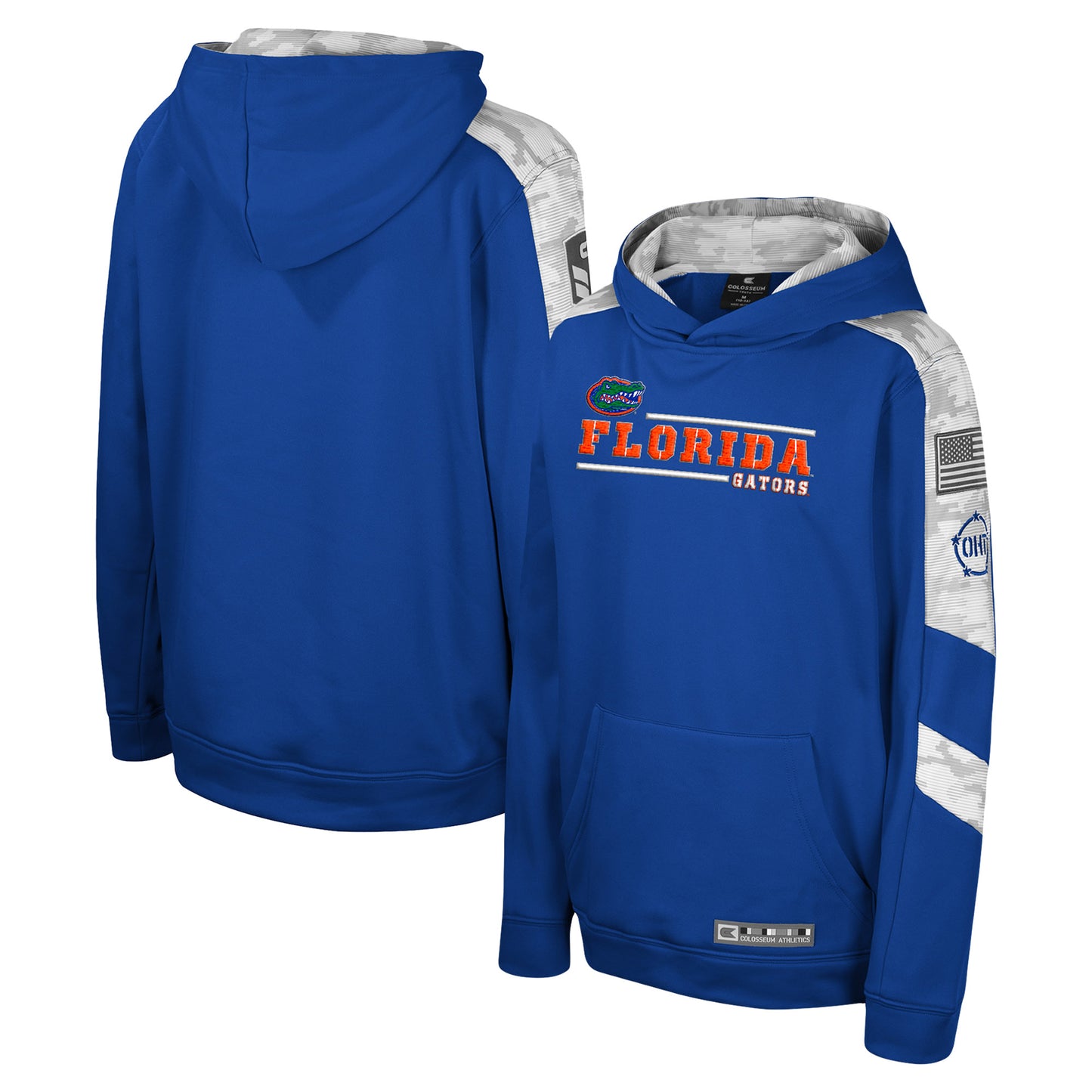 Youth Colosseum Royal Florida Gators OHT Military Appreciation Cyclone Digital Camo Pullover Hoodie