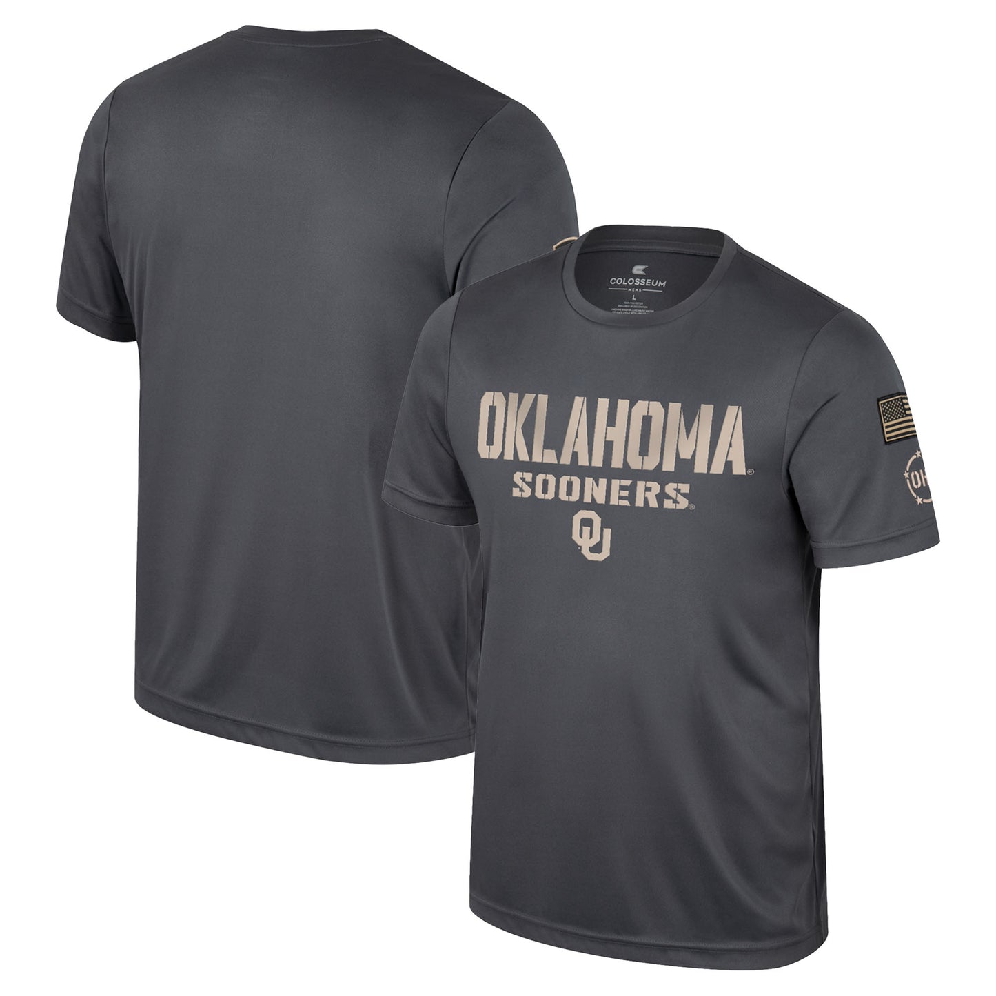 Men's Colosseum Charcoal Oklahoma Sooners OHT Military Appreciation T-Shirt