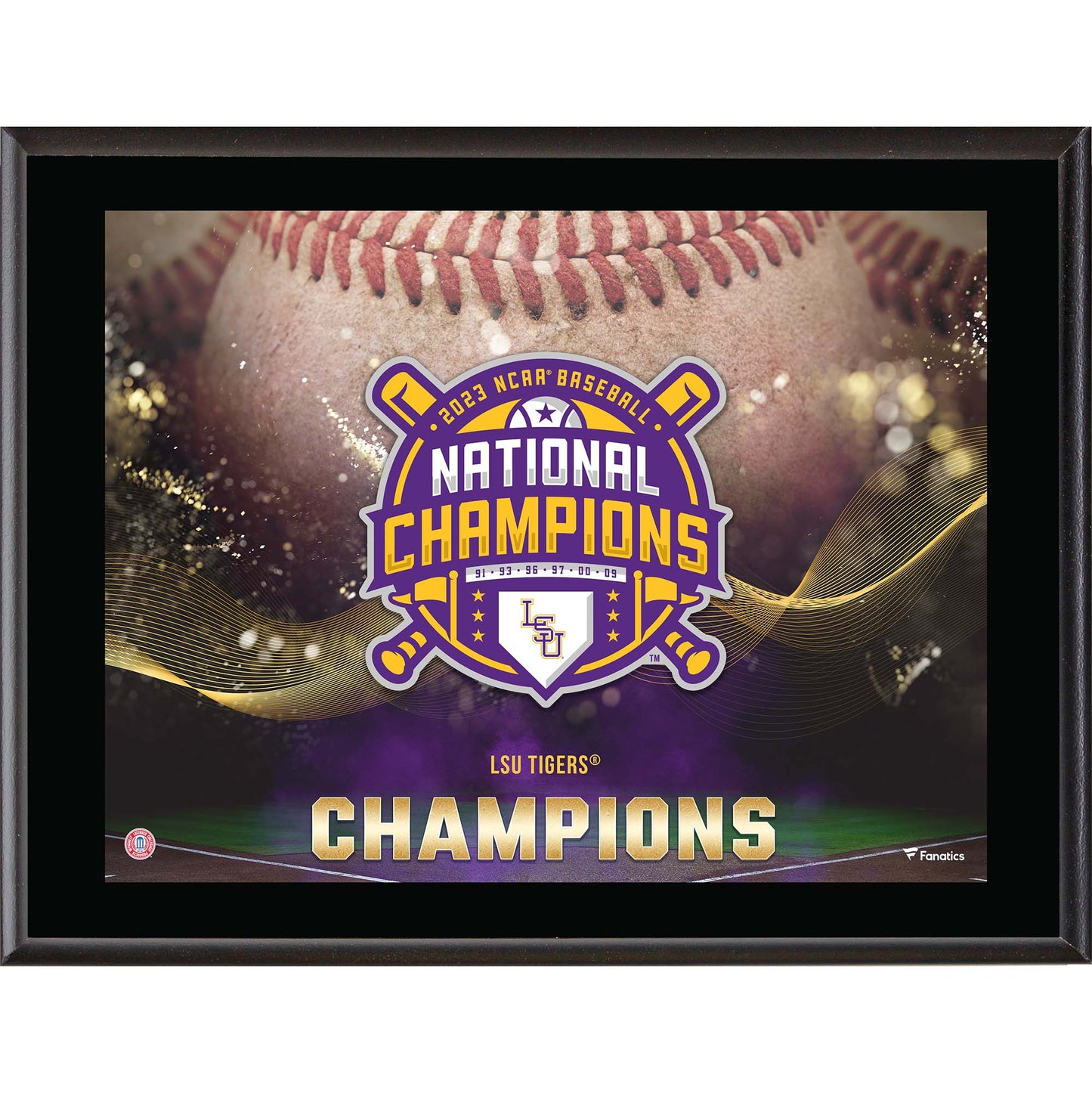 LSU Tigers 2023 College World Series Champions 10.5" x 13" Sublimated Plaque