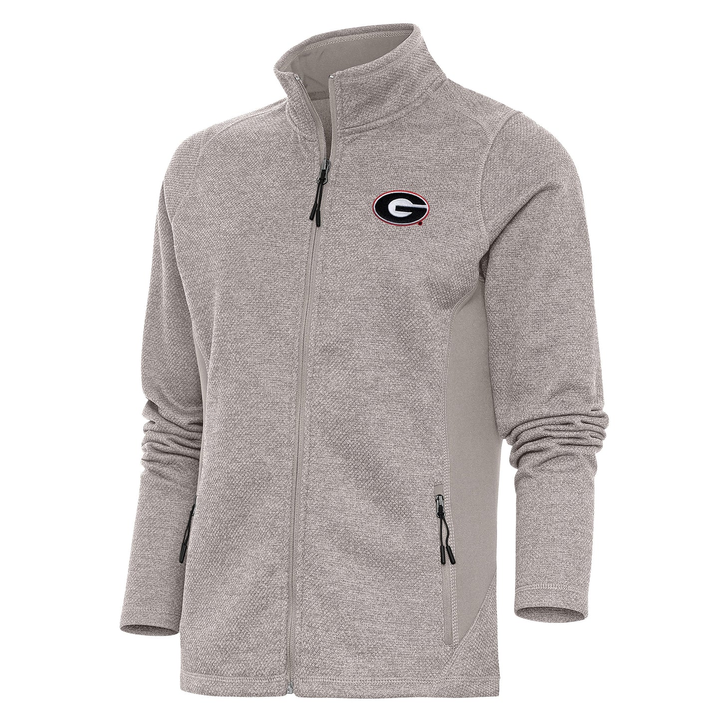 Women's Antigua Oatmeal Georgia Bulldogs Course Full-Zip Jacket