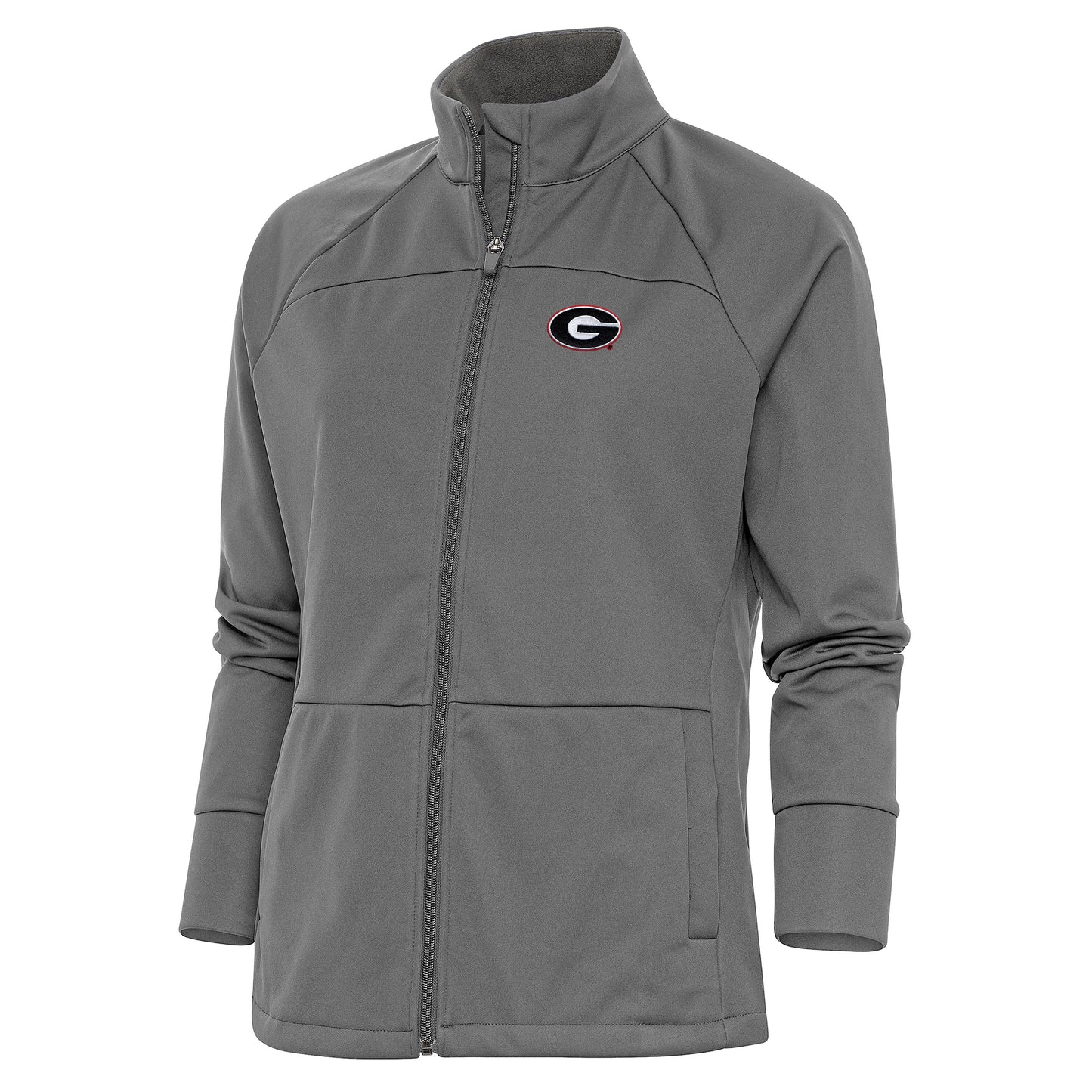 Women's Antigua Steel Georgia Bulldogs Links Full-Zip Golf Jacket