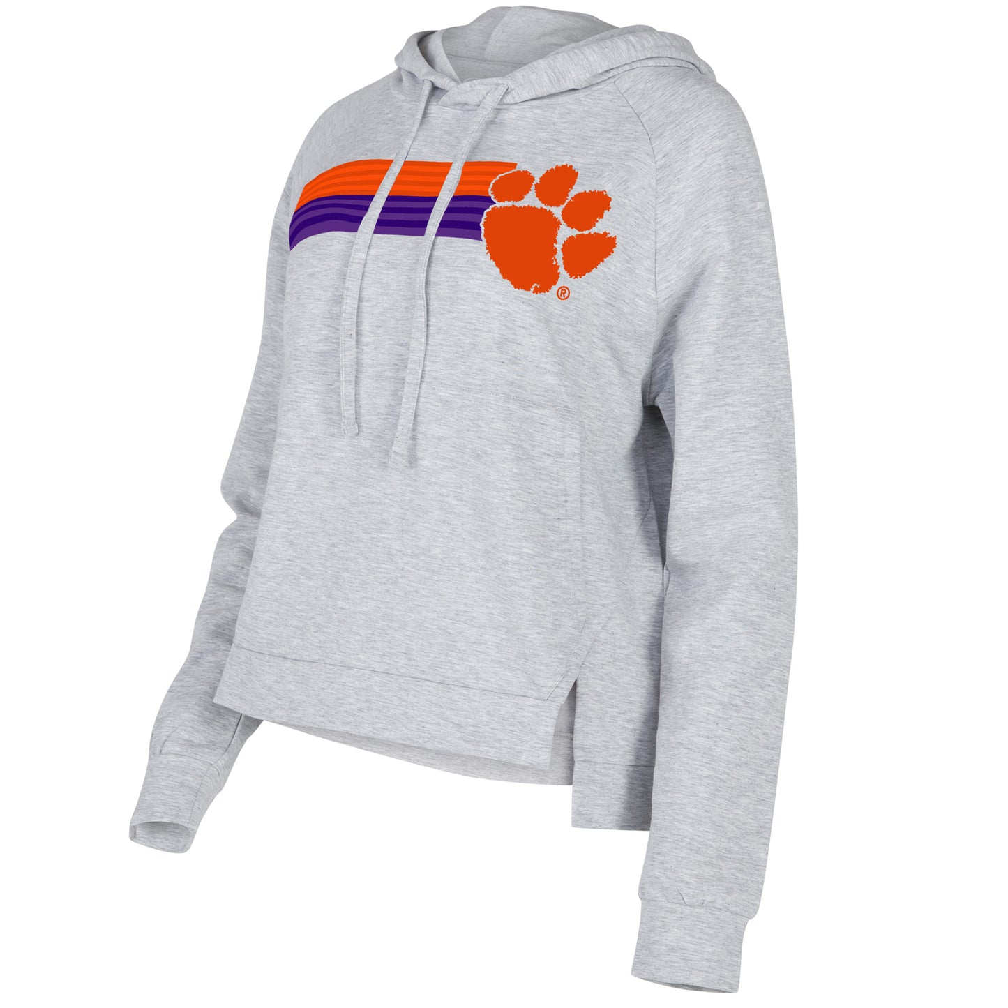Women's Concepts Sport Gray Clemson Tigers Cedar Tri-Blend Raglan Pullover Hoodie