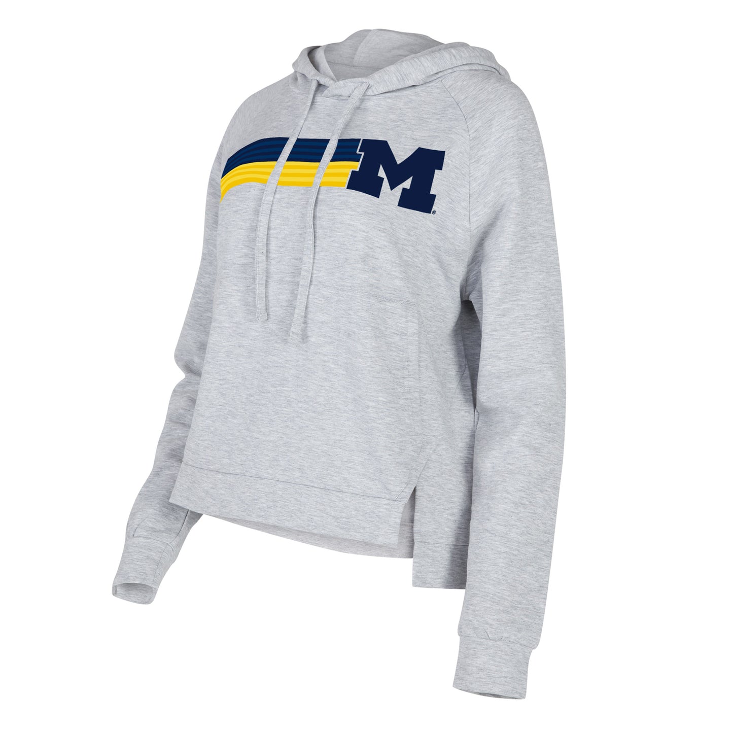 Women's Concepts Sport Gray Michigan Wolverines Cedar Tri-Blend Raglan Pullover Hoodie