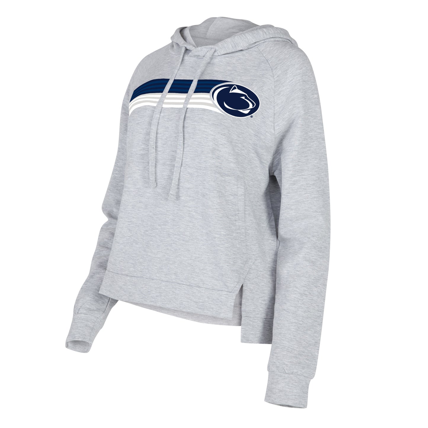Women's Concepts Sport Gray Penn State Nittany Lions Cedar Tri-Blend Raglan Pullover Hoodie