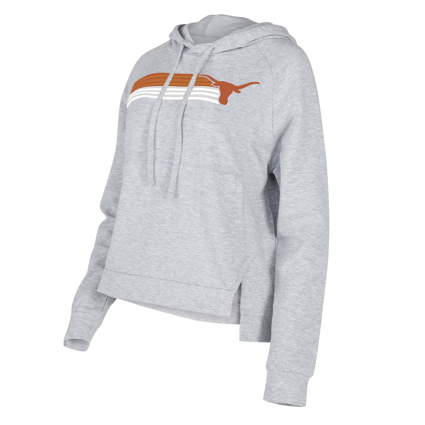 Women's Concepts Sport Gray Texas Longhorns Cedar Tri-Blend Raglan Pullover Hoodie