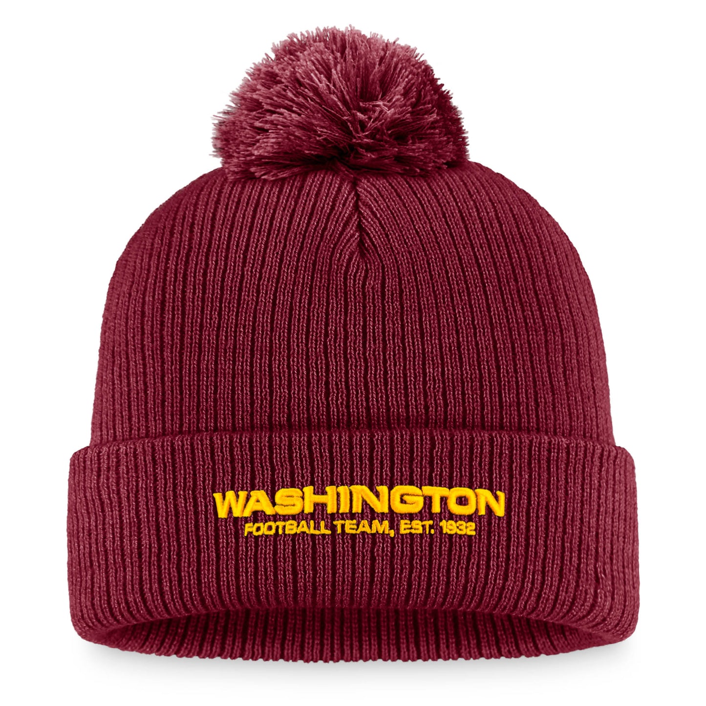 Women's Fanatics Burgundy Washington Commanders Cuffed Knit Hat with Pom
