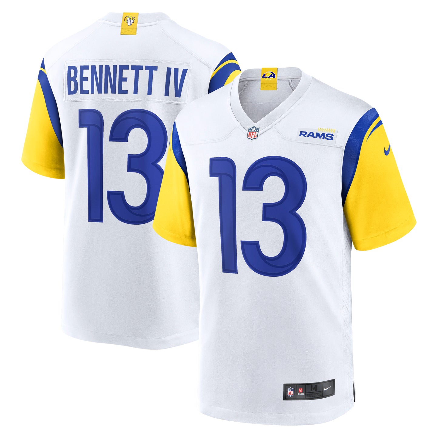 Men's Nike Stetson Bennett White Los Angeles Rams Game Jersey