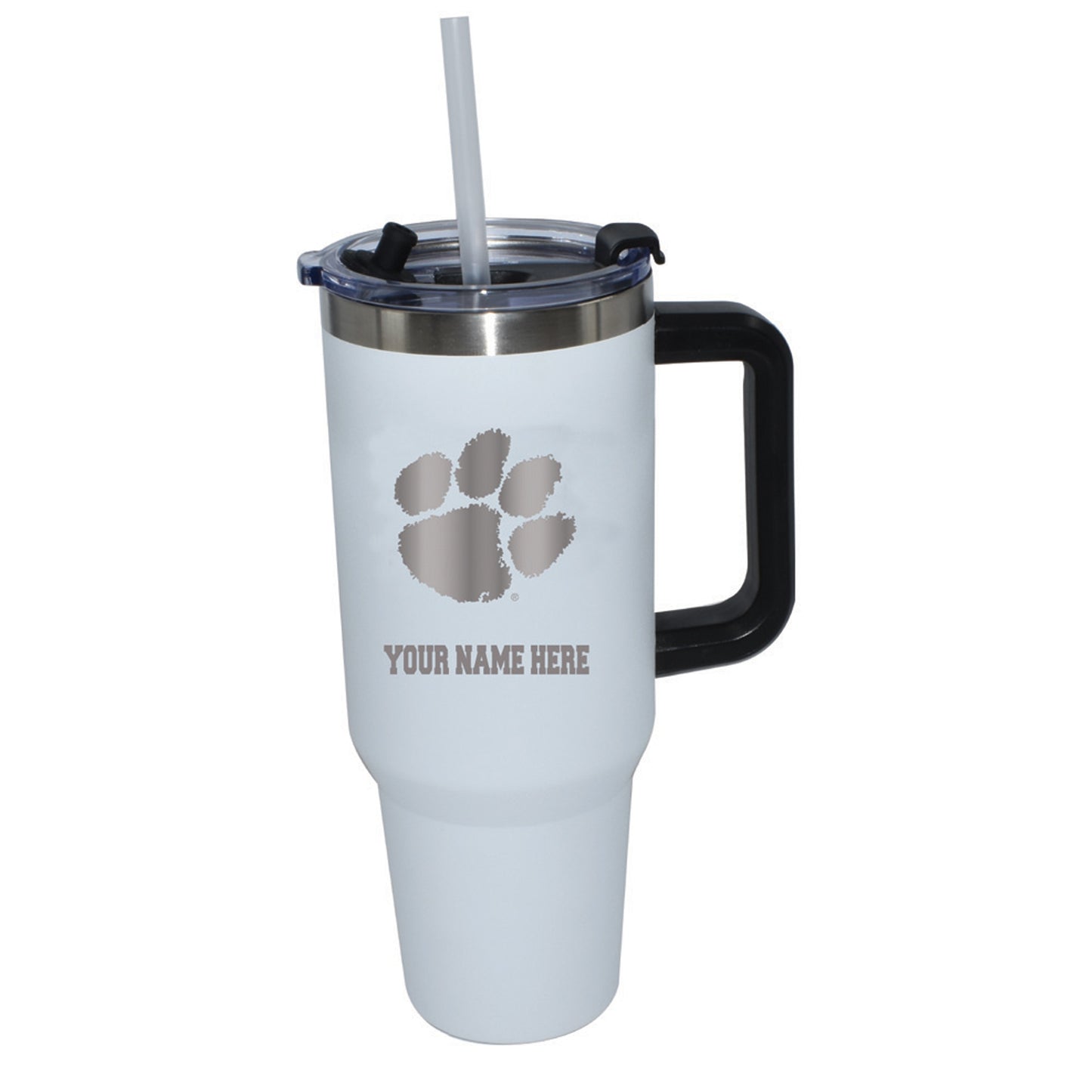 The Memory Company Clemson Tigers Personalized White 46oz. Colossal Tumbler