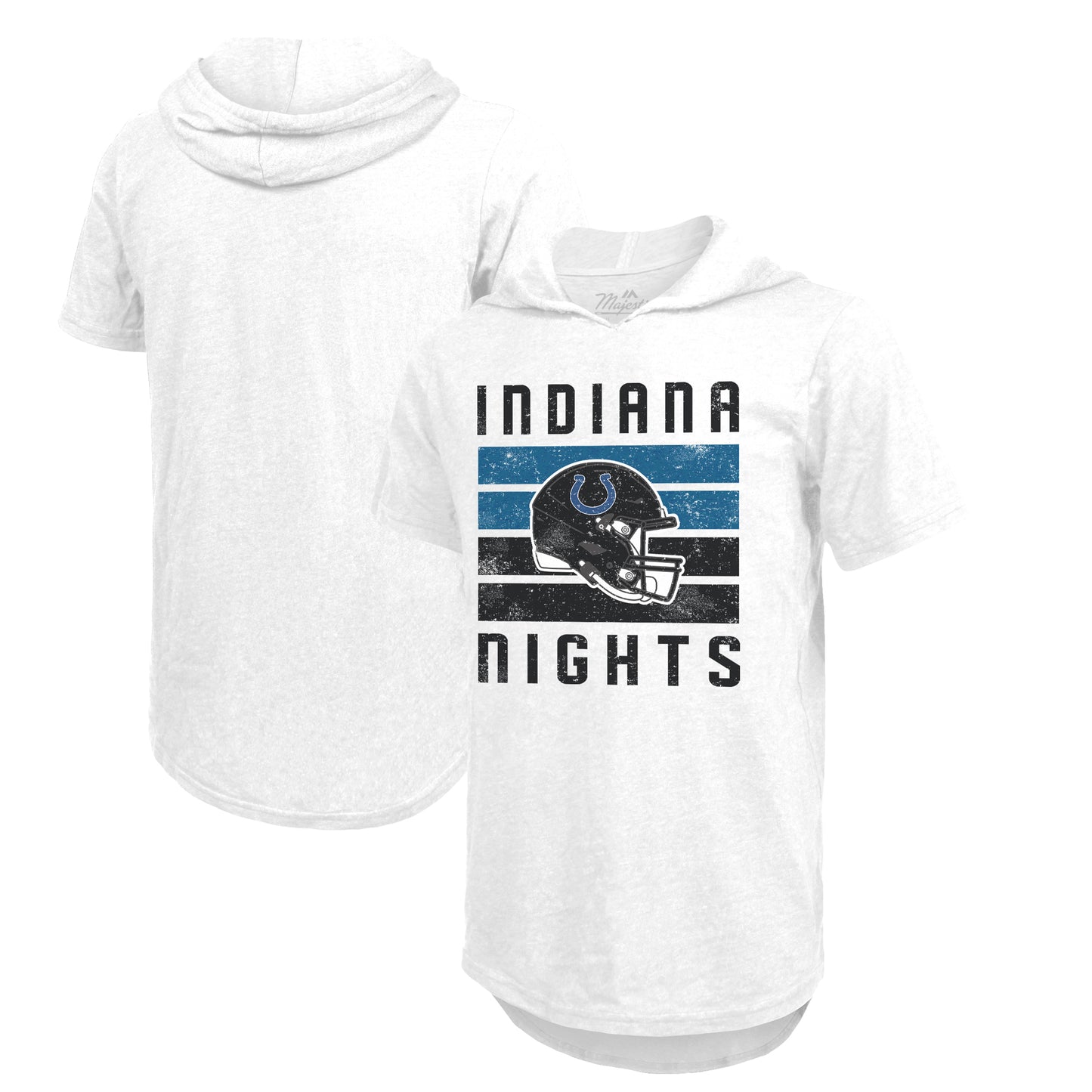 Men's Majestic Threads White Indiana Nights Indianapolis Colts Alternate Tri-Blend Hoodie T-Shirt