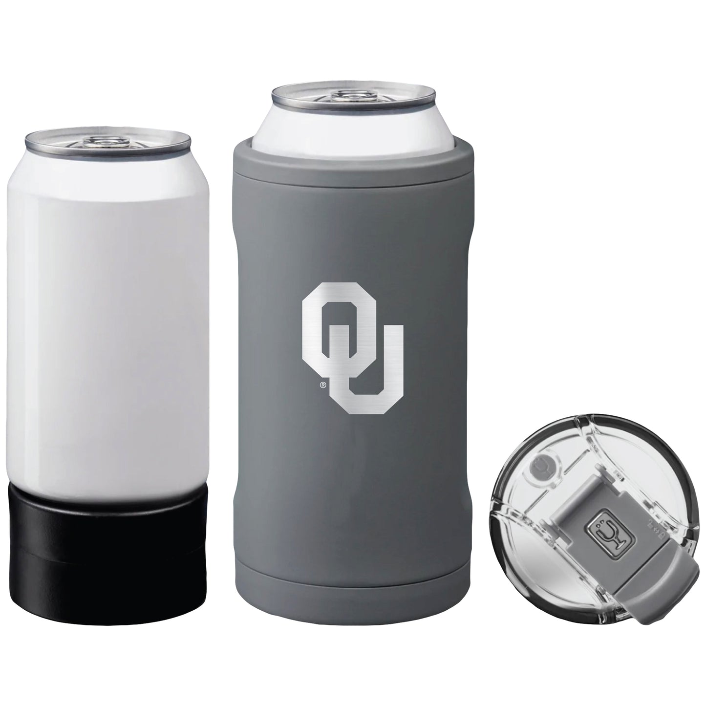 BruMate Oklahoma Sooners Primary Logo Hopsulator Trio Can Cooler