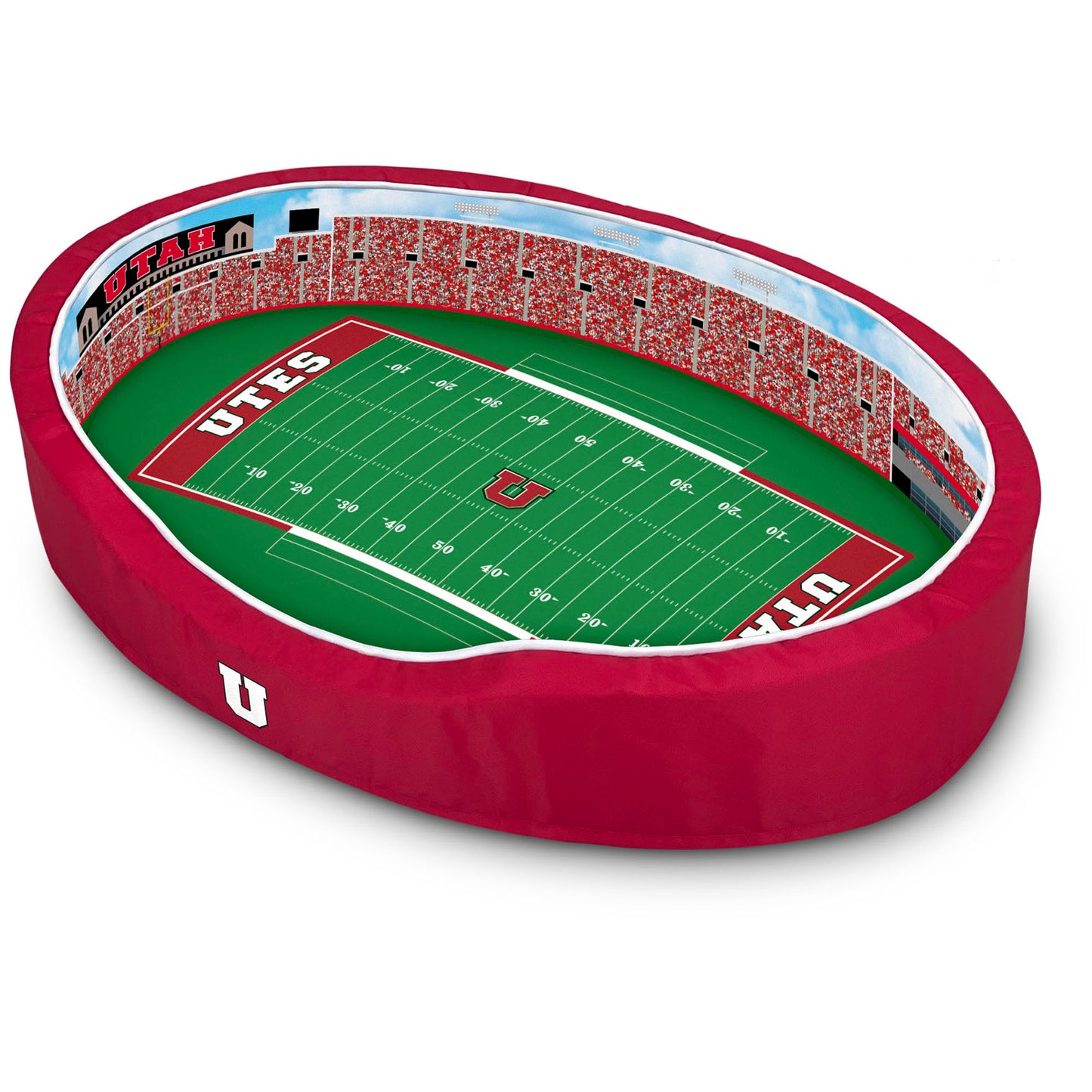 Red Utah Utes Large Stadium Oval Pet Bed
