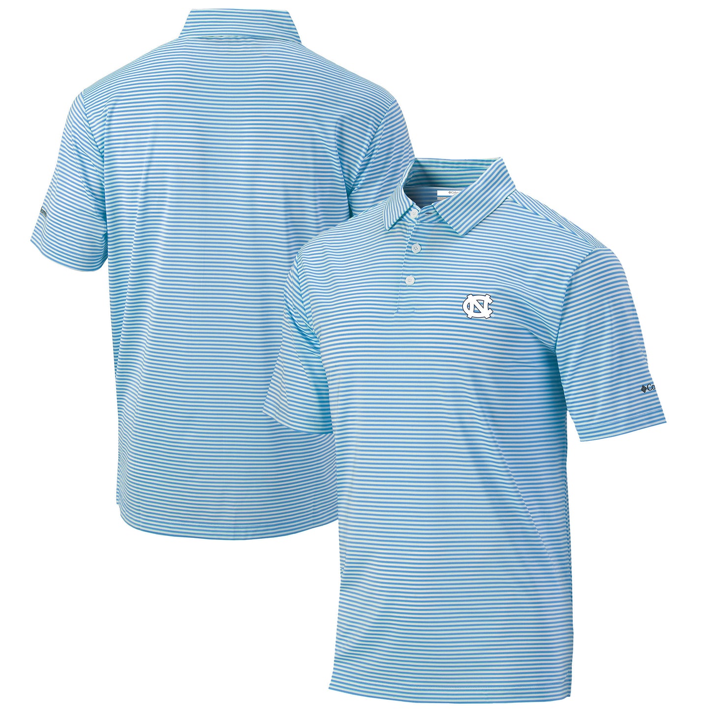 Men's Columbia White North Carolina Tar Heels Omni-Wick Club Invite Polo