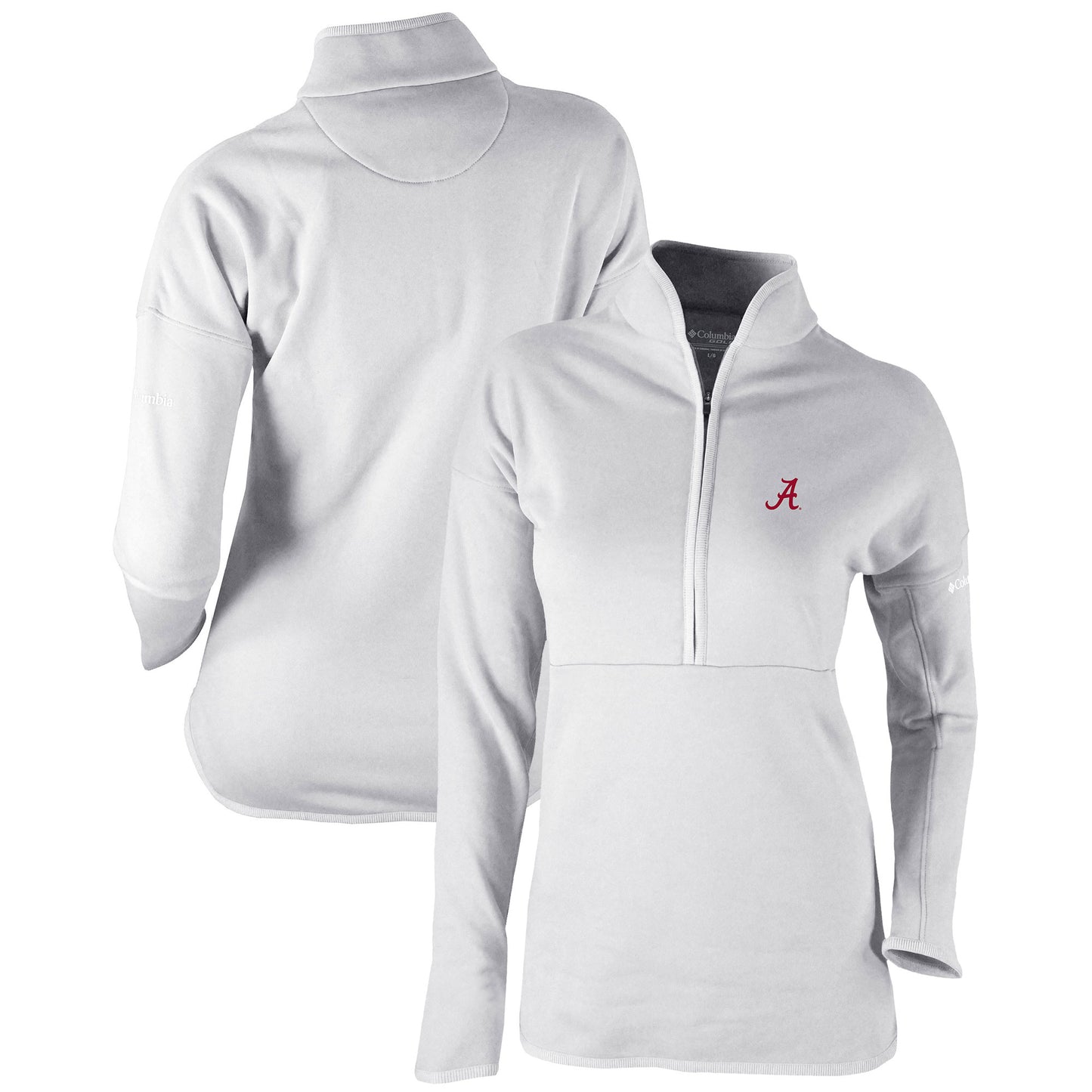 Women's Columbia Gray Alabama Crimson Tide Omni-Wick Go For It Half-Zip Pullover Top