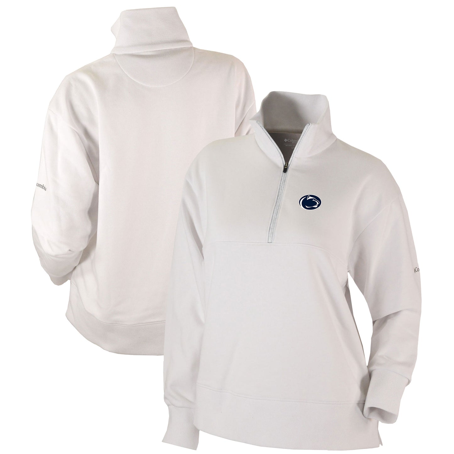 Women's Columbia White Penn State Nittany Lions Omni-Wick Birchwood Hills Quarter-Zip Pullover Top