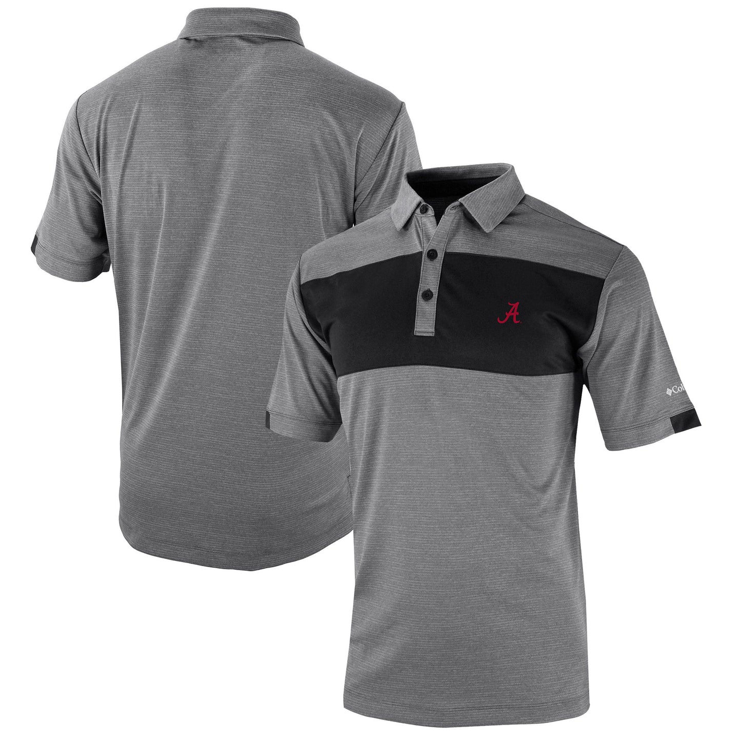 Men's Columbia Black Alabama Crimson Tide Omni-Wick Total Control Polo