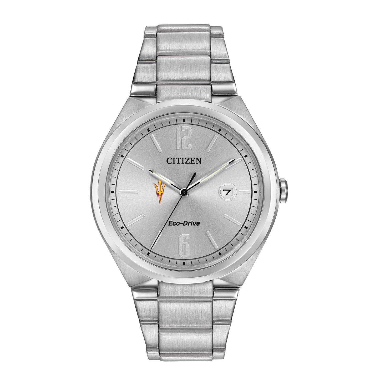 Men's Silver Arizona State Sun Devils Eco-Drive Stainless Steel Watch