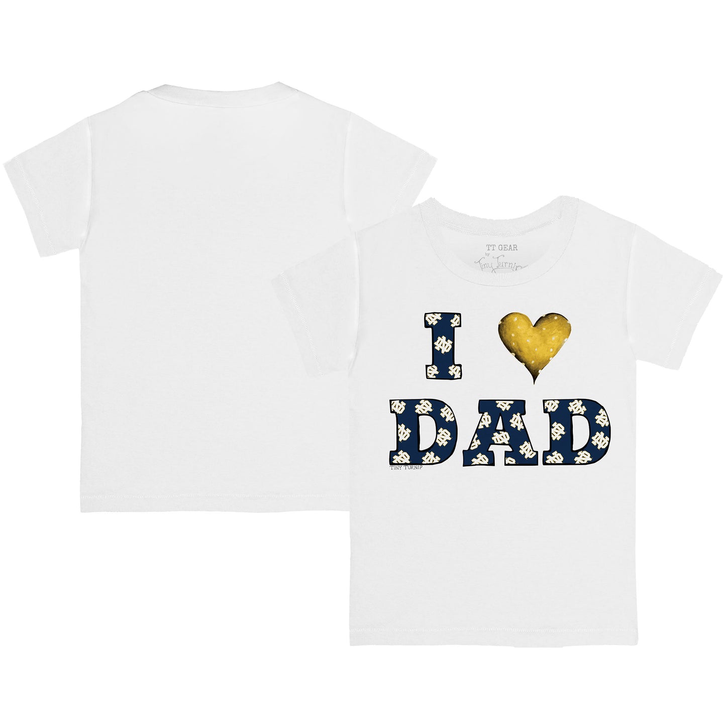 Toddler Tiny Turnip White Notre Dame Fighting Irish I Love Dad T-Shirt