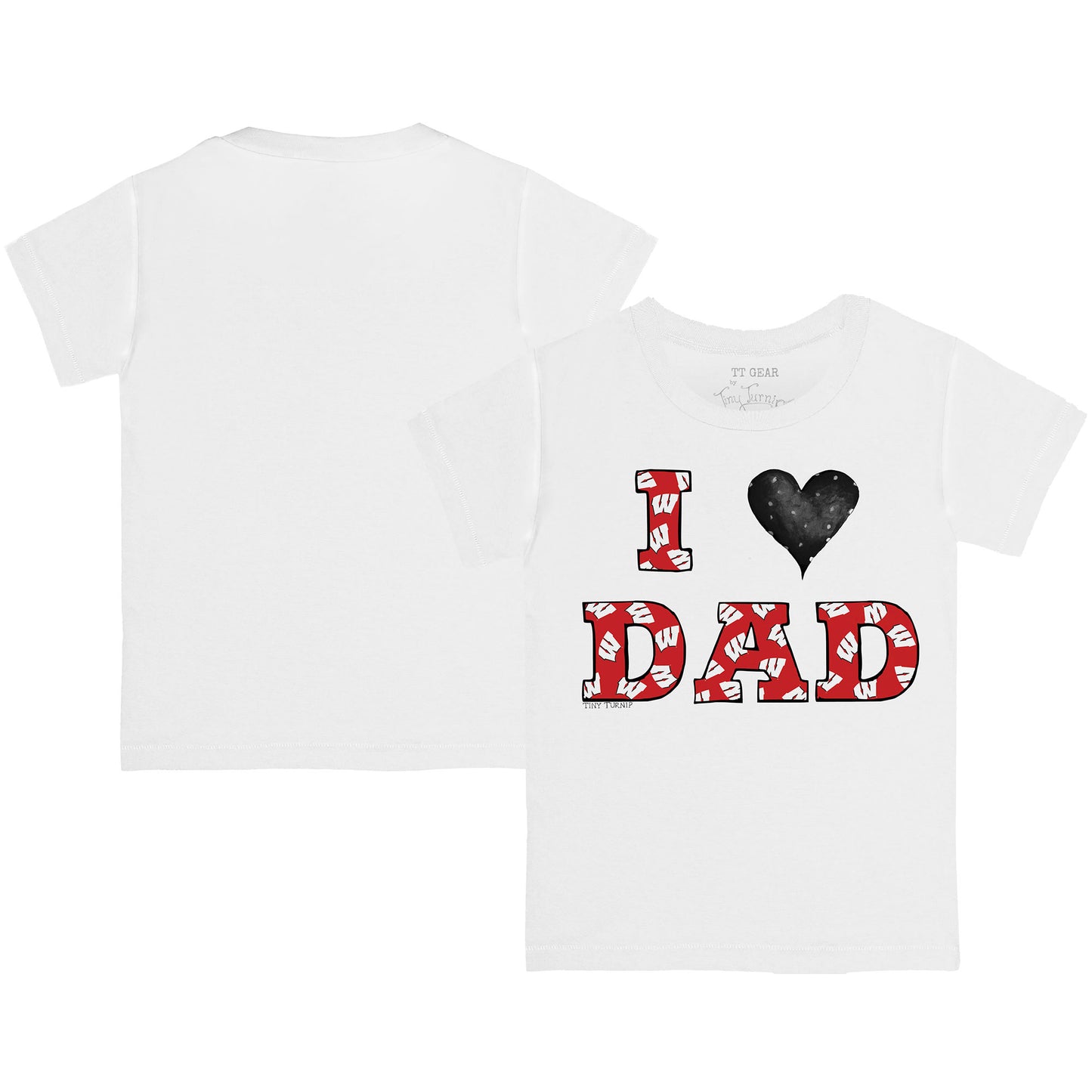 Toddler Tiny Turnip White Wisconsin Badgers I Love Dad T-Shirt