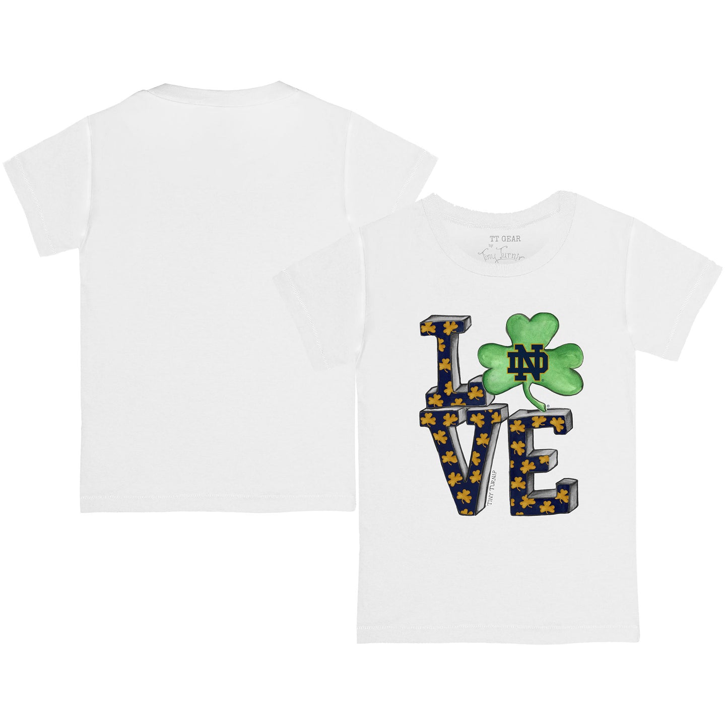 Toddler Tiny Turnip White Notre Dame Fighting Irish Love T-Shirt