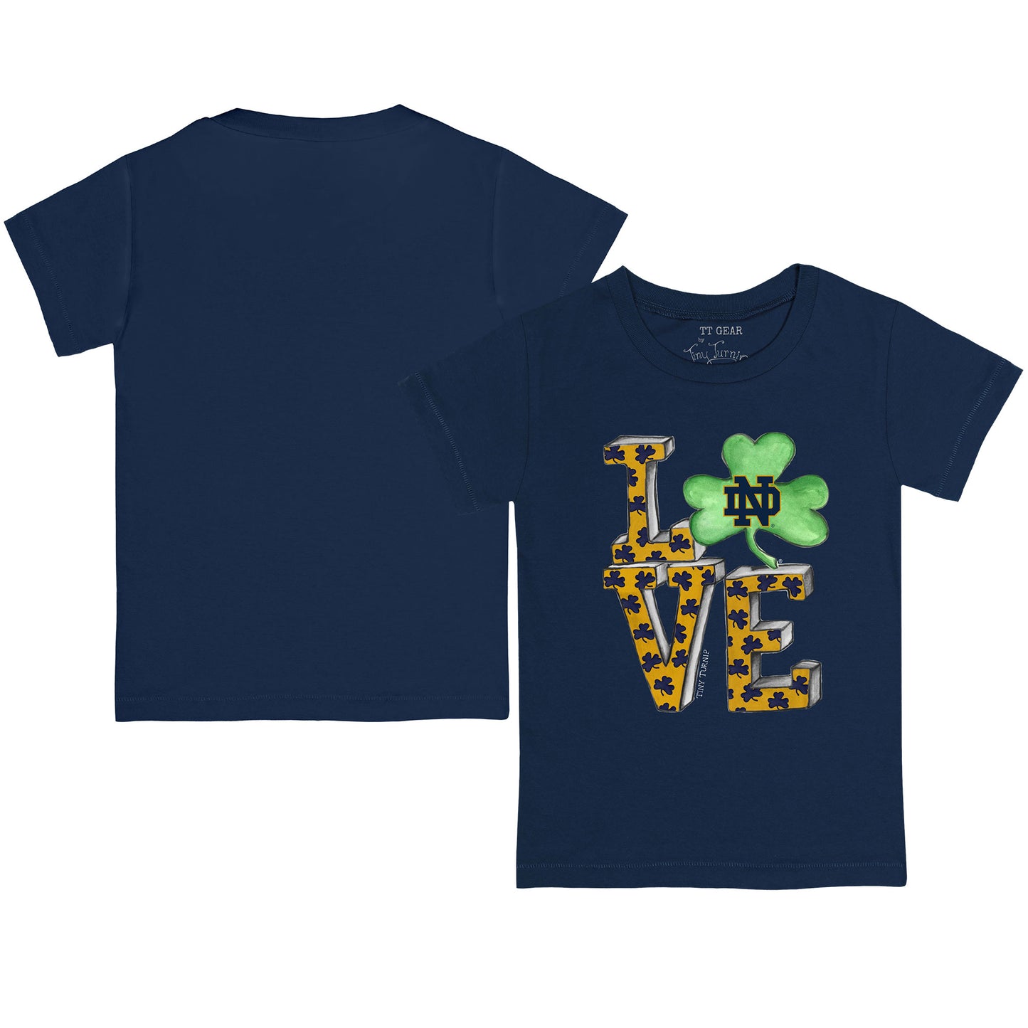 Toddler Tiny Turnip Navy Notre Dame Fighting Irish Love T-Shirt