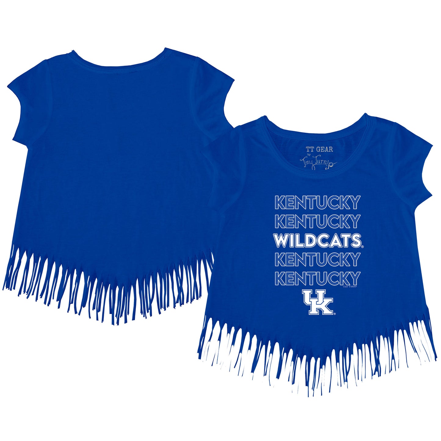 Toddler Tiny Turnip Royal Kentucky Wildcats Stacked Fringe T-Shirt