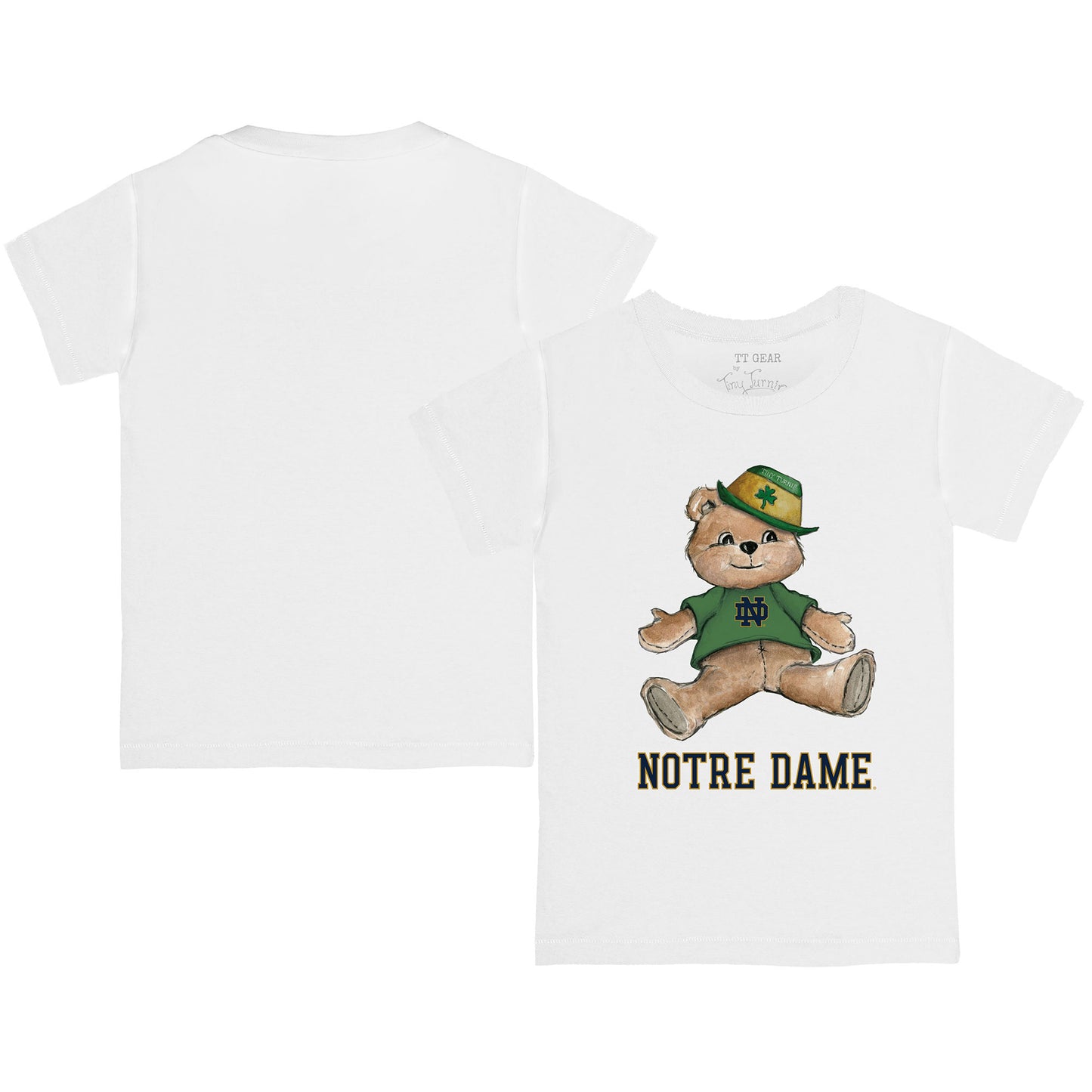 Toddler Tiny Turnip White Notre Dame Fighting Irish Teddy T-Shirt