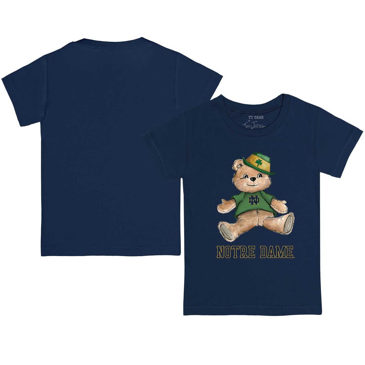 Toddler Tiny Turnip Navy Notre Dame Fighting Irish Teddy T-Shirt