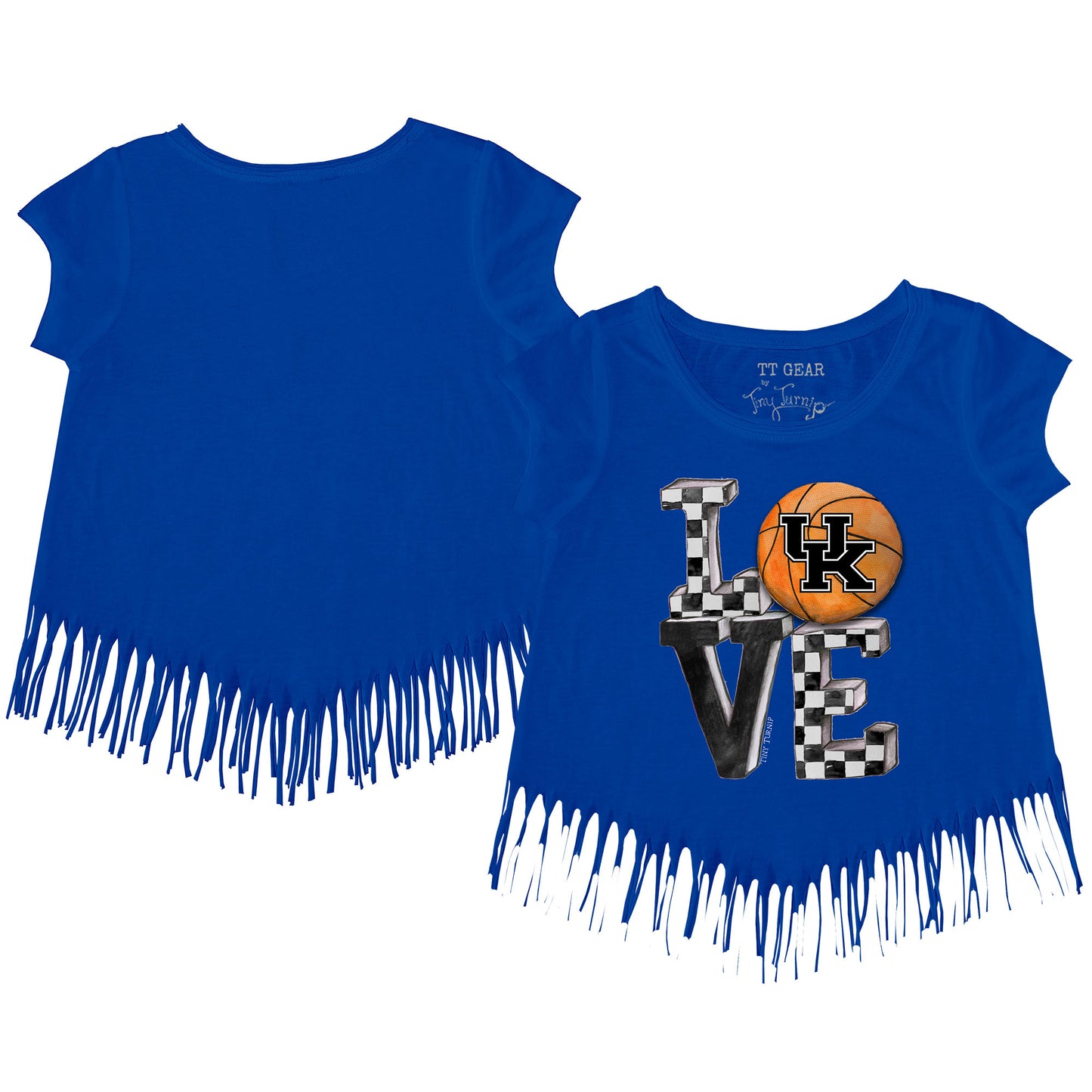Youth Tiny Turnip Royal Kentucky Wildcats Love Fringe T-Shirt