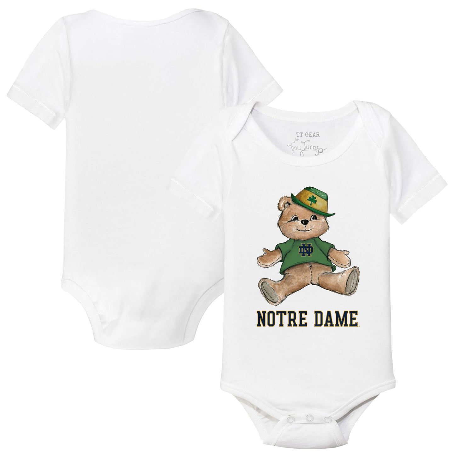 Infant Tiny Turnip White Notre Dame Fighting Irish Teddy Bodysuit