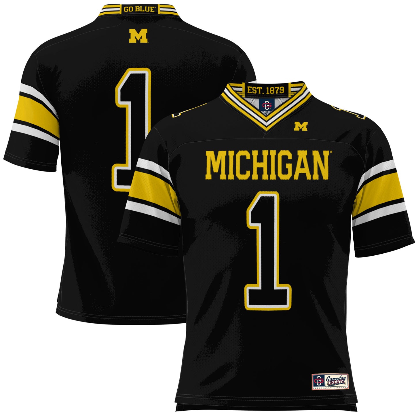 Men's GameDay Greats #1 Black Michigan Wolverines Football Jersey