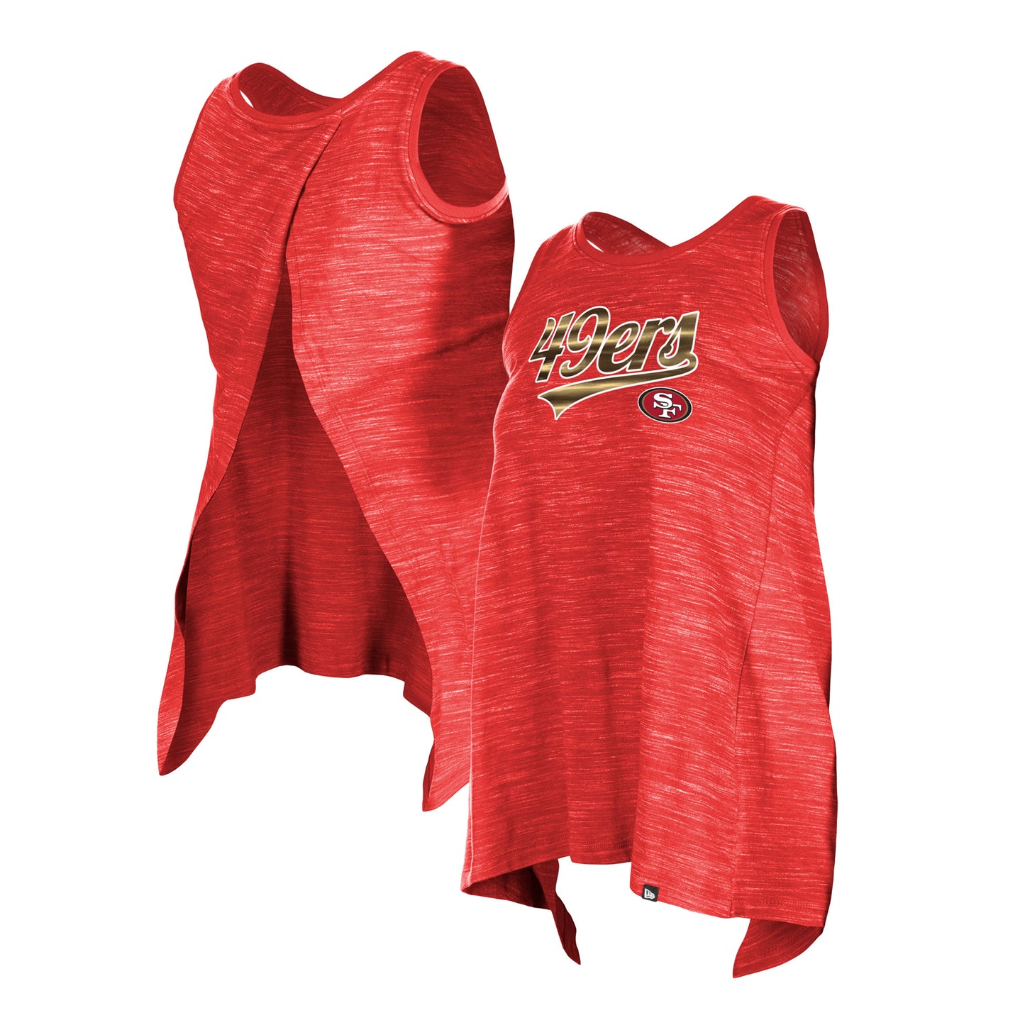 Women's New Era Scarlet San Francisco 49ers Space Dye Active Tank Top