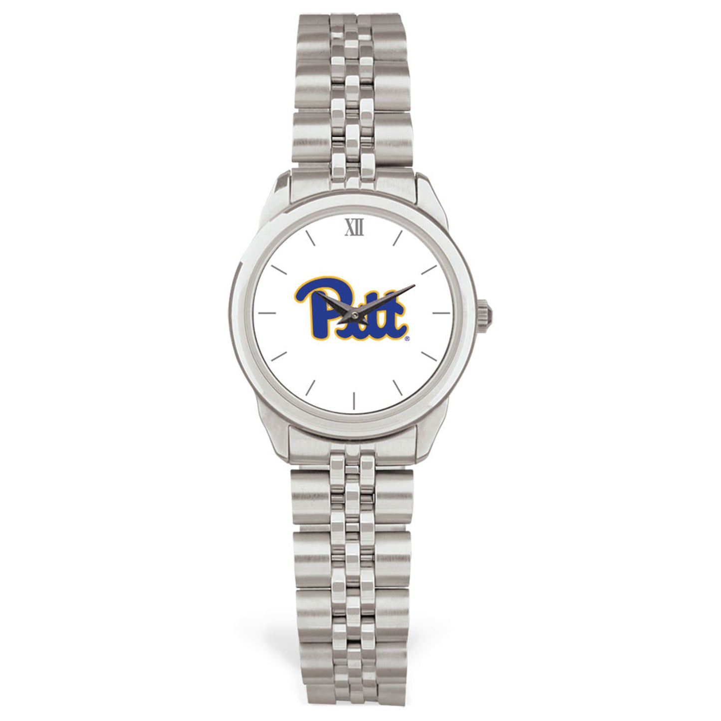 Women's Silver Pitt Panthers Rolled Link Bracelet Wristwatch