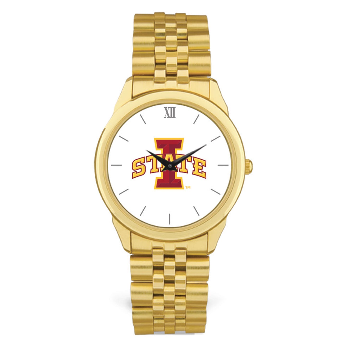 Men's Gold Iowa State Cyclones Rolled Link Bracelet Wristwatch