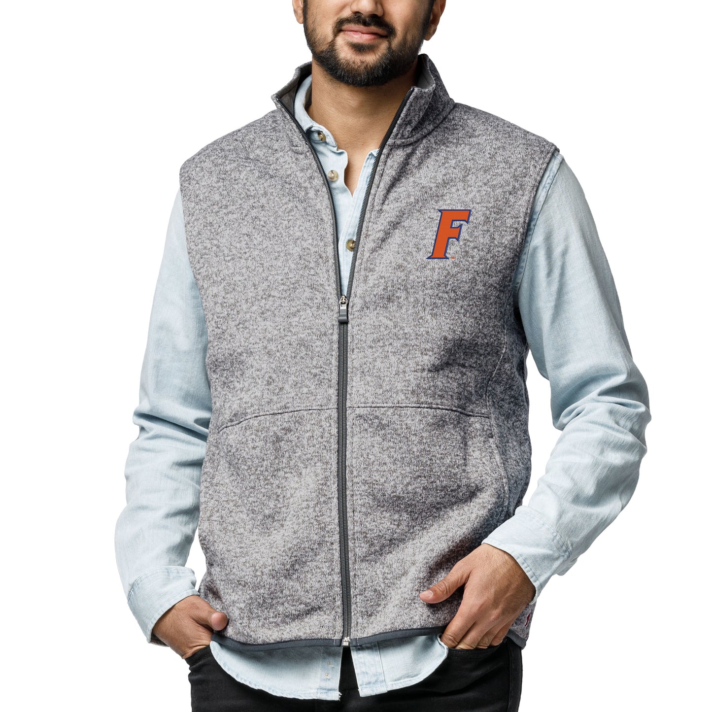 Men's League Collegiate Wear Heather Gray Florida Gators Saranac Full-Zip Vest