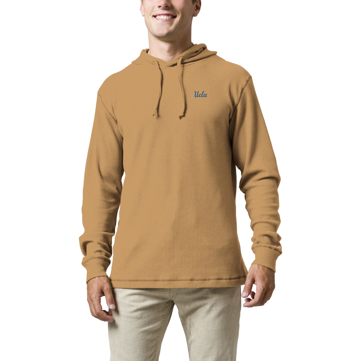 Men's League Collegiate Wear Tan UCLA Bruins Waffle Knit Pullover Hoodie