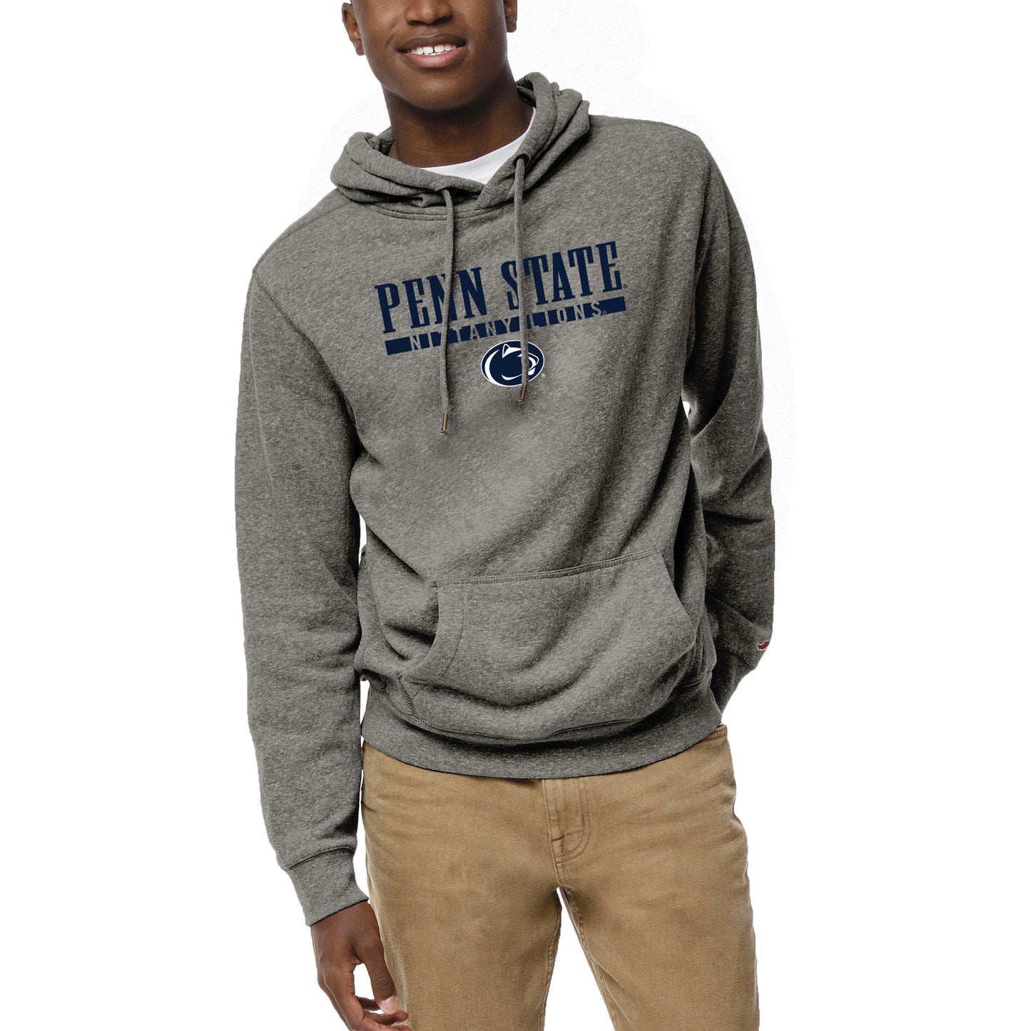 Men's League Collegiate Wear Heather Gray Penn State Nittany Lions Heritage Tri-Blend Pullover Hoodie