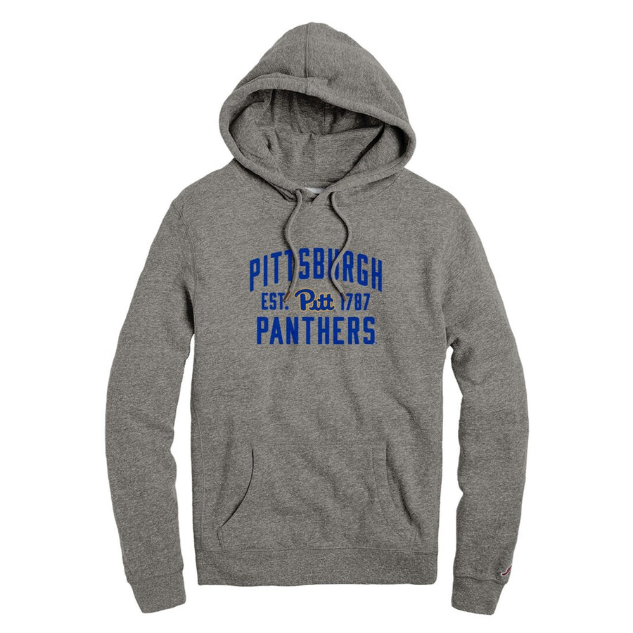 Men's League Collegiate Wear Heather Gray Pitt Panthers Heritage Tri-Blend Pullover Hoodie