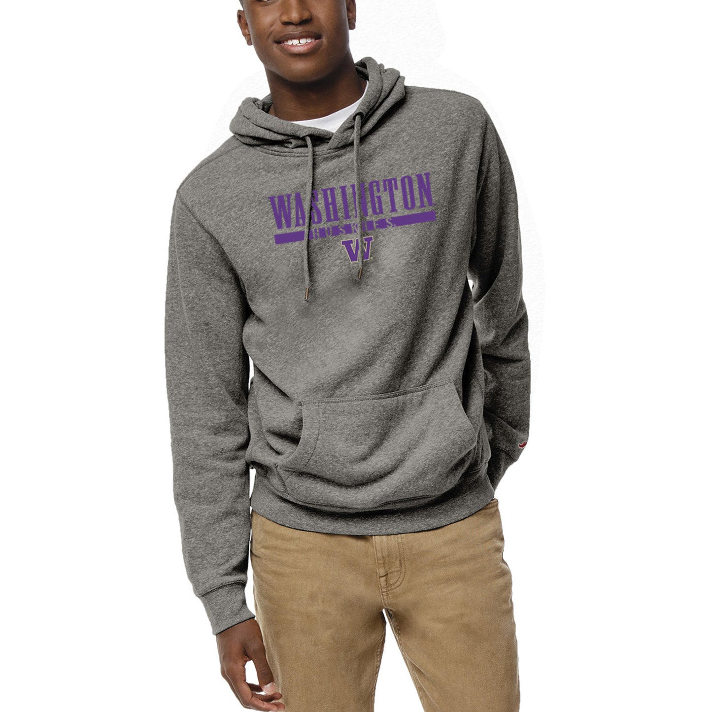 Men's League Collegiate Wear Heather Gray Washington Huskies Heritage Tri-Blend Pullover Hoodie