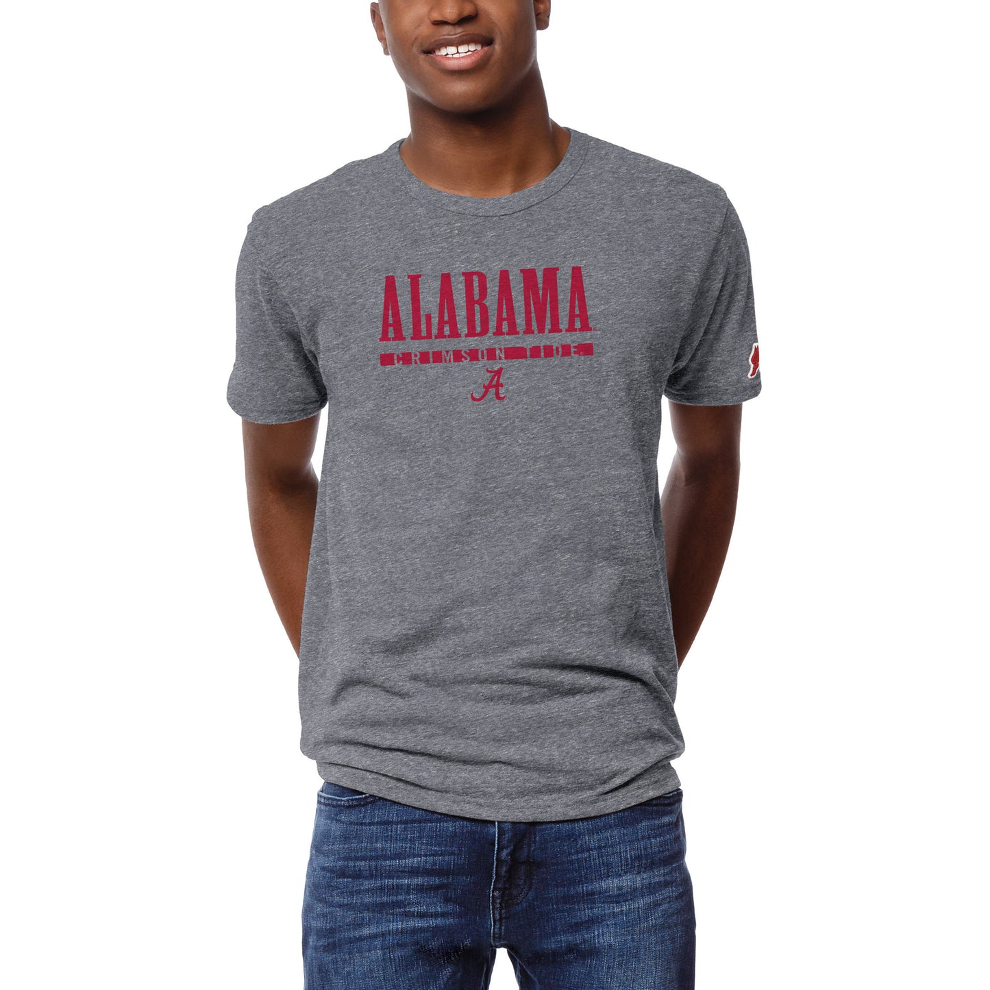 Men's League Collegiate Wear Heather Gray Alabama Crimson Tide Victory Falls Tri-Blend T-Shirt