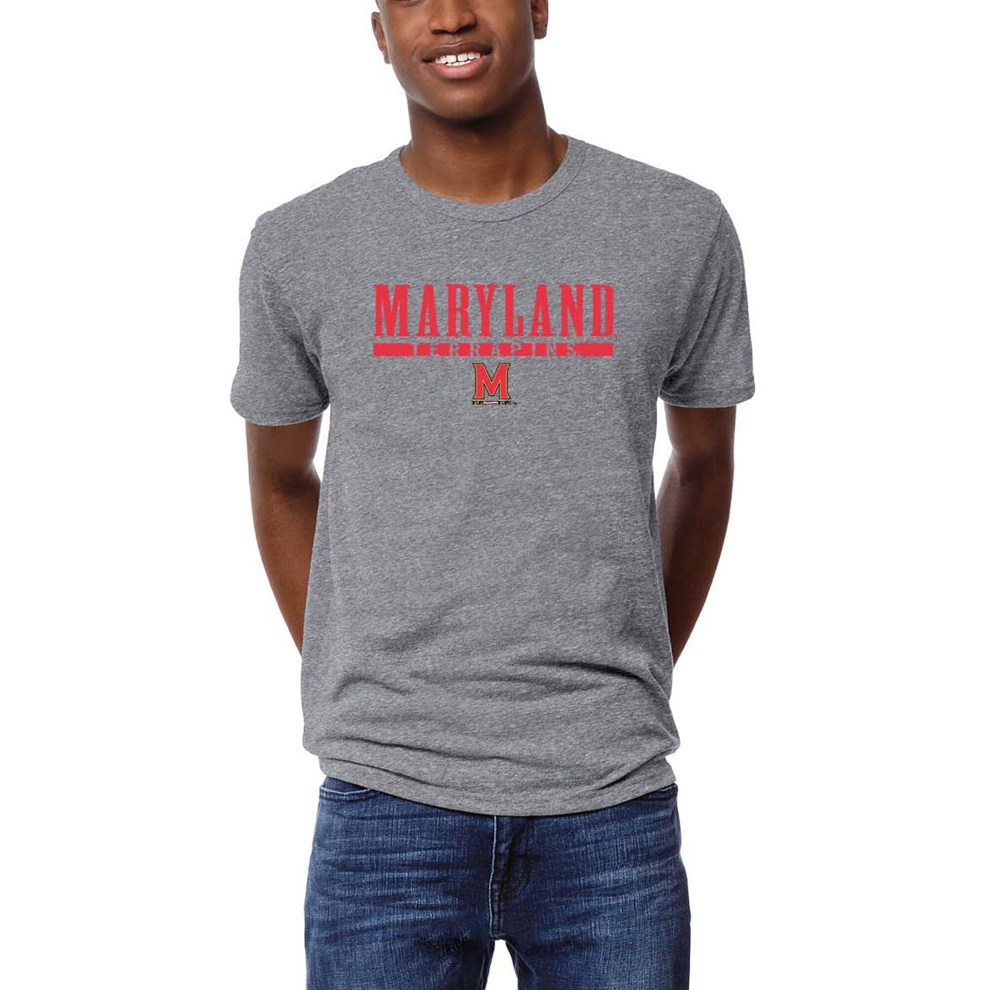 Men's League Collegiate Wear Heather Gray Maryland Terrapins Victory Falls Tri-Blend T-Shirt