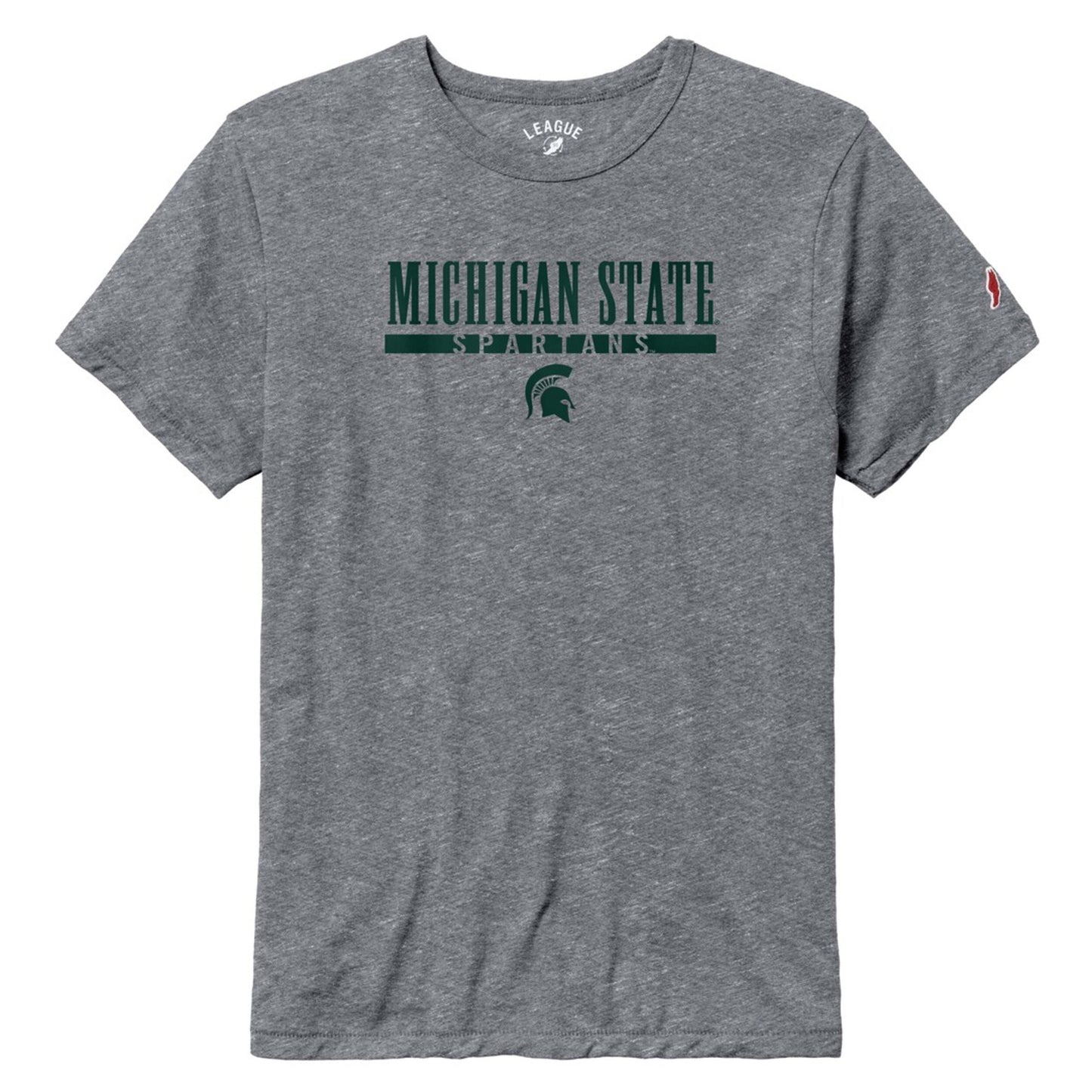 Men's League Collegiate Wear Heather Gray Michigan State Spartans Victory Falls Tri-Blend T-Shirt