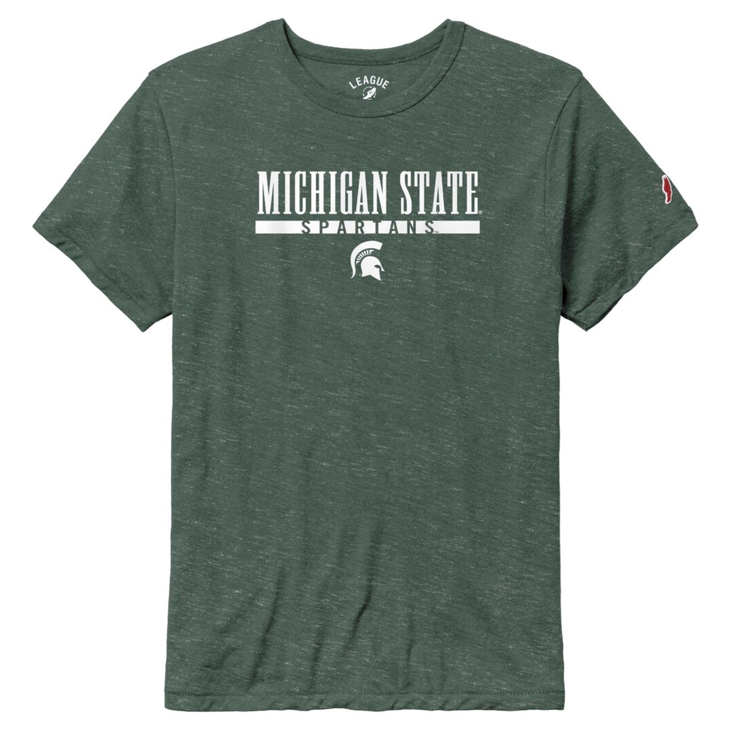 Men's League Collegiate Wear Heather Green Michigan State Spartans Victory Falls Tri-Blend T-Shirt